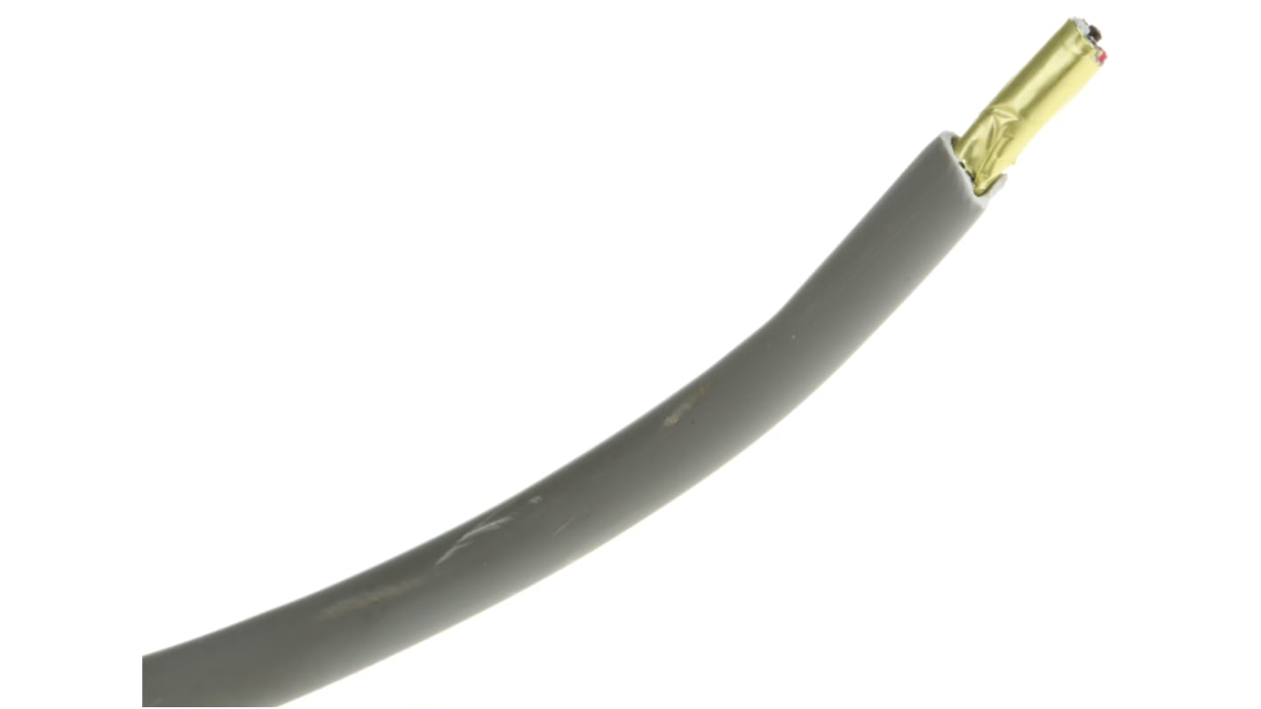 RS PRO Multicore Data Cable, 2 Pairs, 0.22 mm², 4 Cores, 24 AWG, Screened, 100m, Grey Sheath