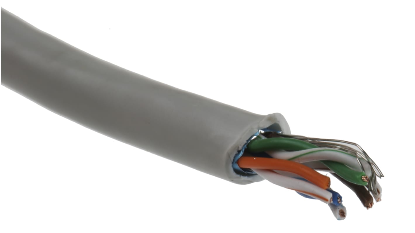 RS PRO Cat5e Cable, F/UTP, Grey PVC Sheath, 100m RS