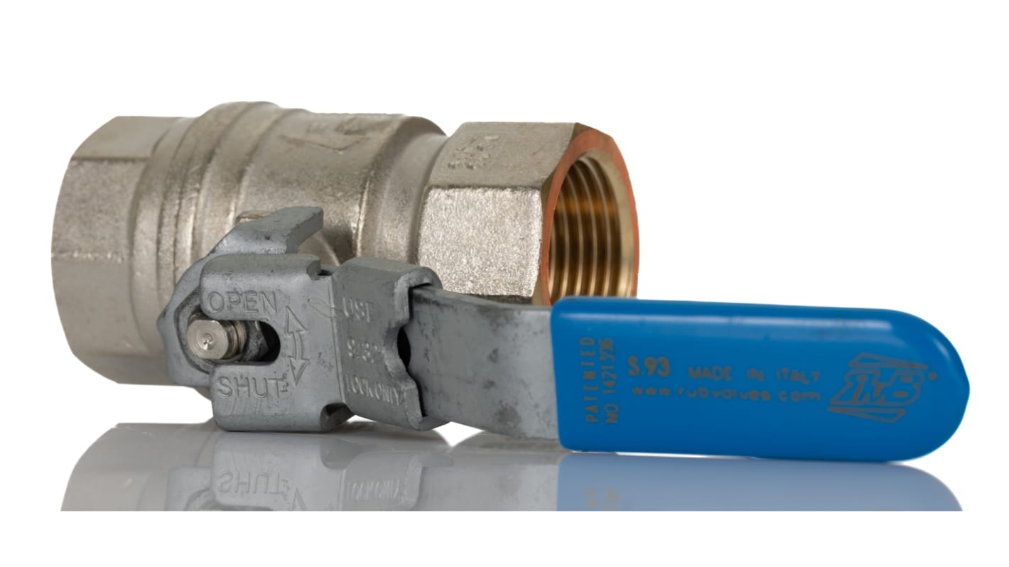 RS PRO Brass Full Bore, 2 Way, Ball Valve, BSP 1in, 14bar Operating