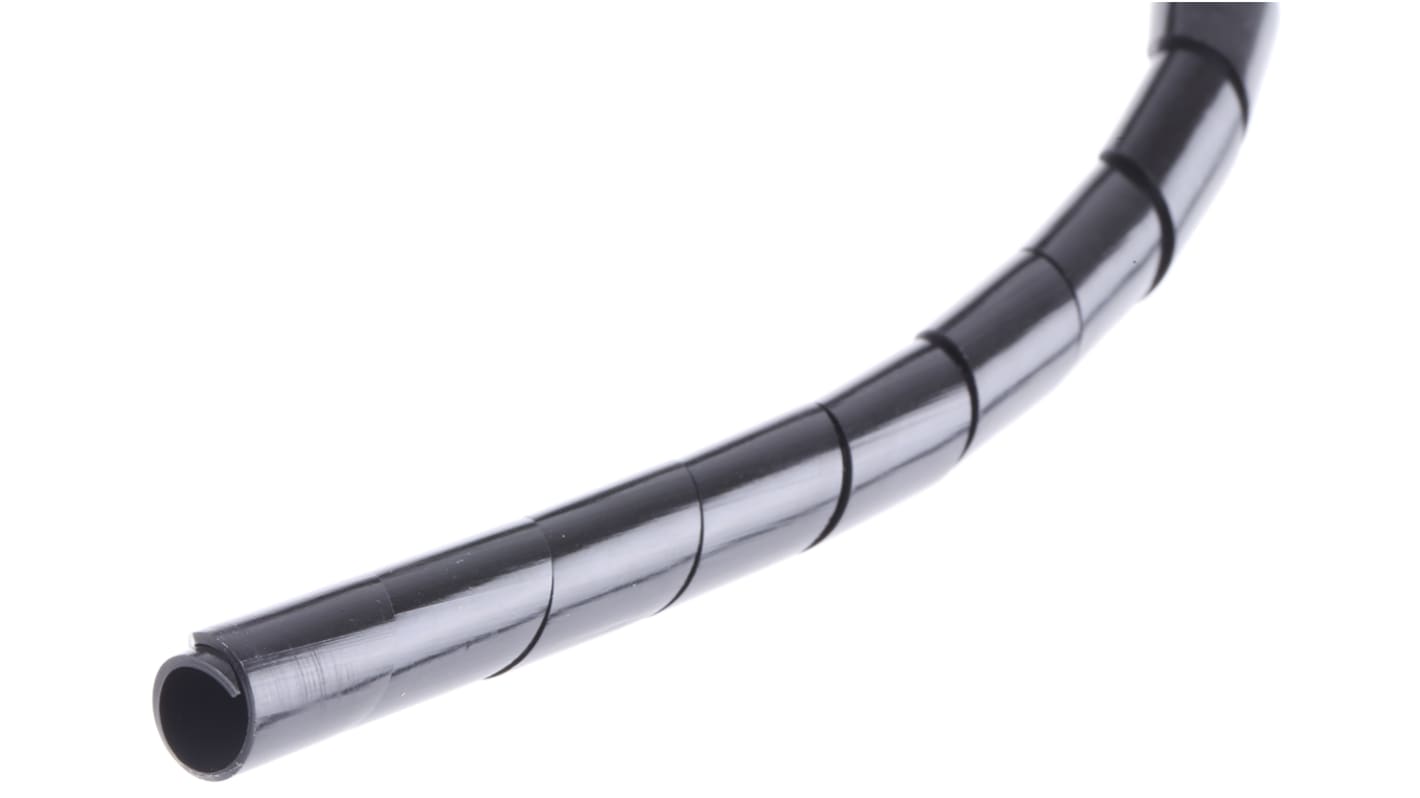 Thomas & Betts Spiral-Kabelschutzschlauch PE Schwarz, für Kabel-Ø 4mm bis 130mm, Länge 10m