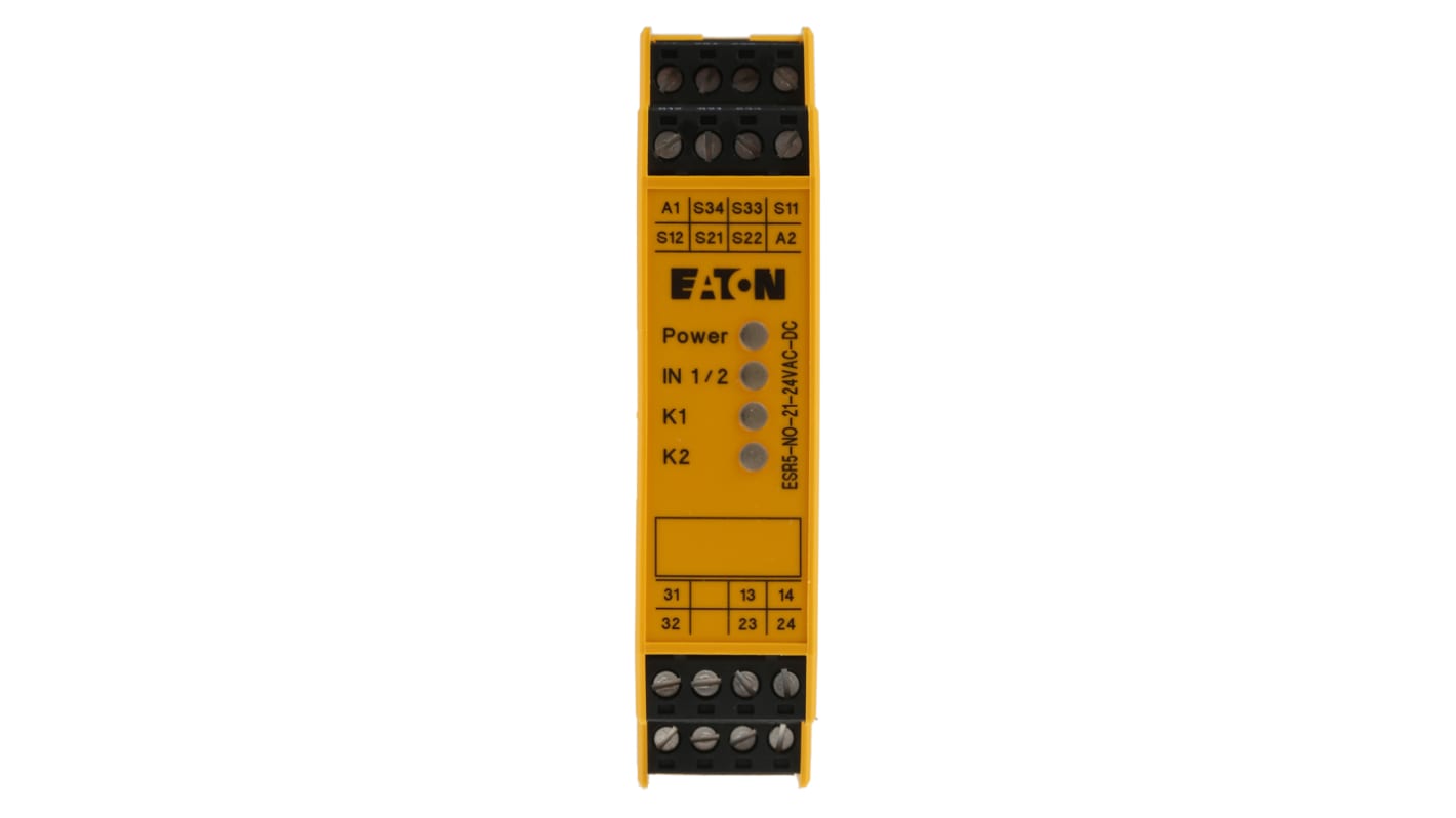 Relais de sécurité Eaton Eaton Moeller, 24V, 2 canaux, 2 contacts de sécurité