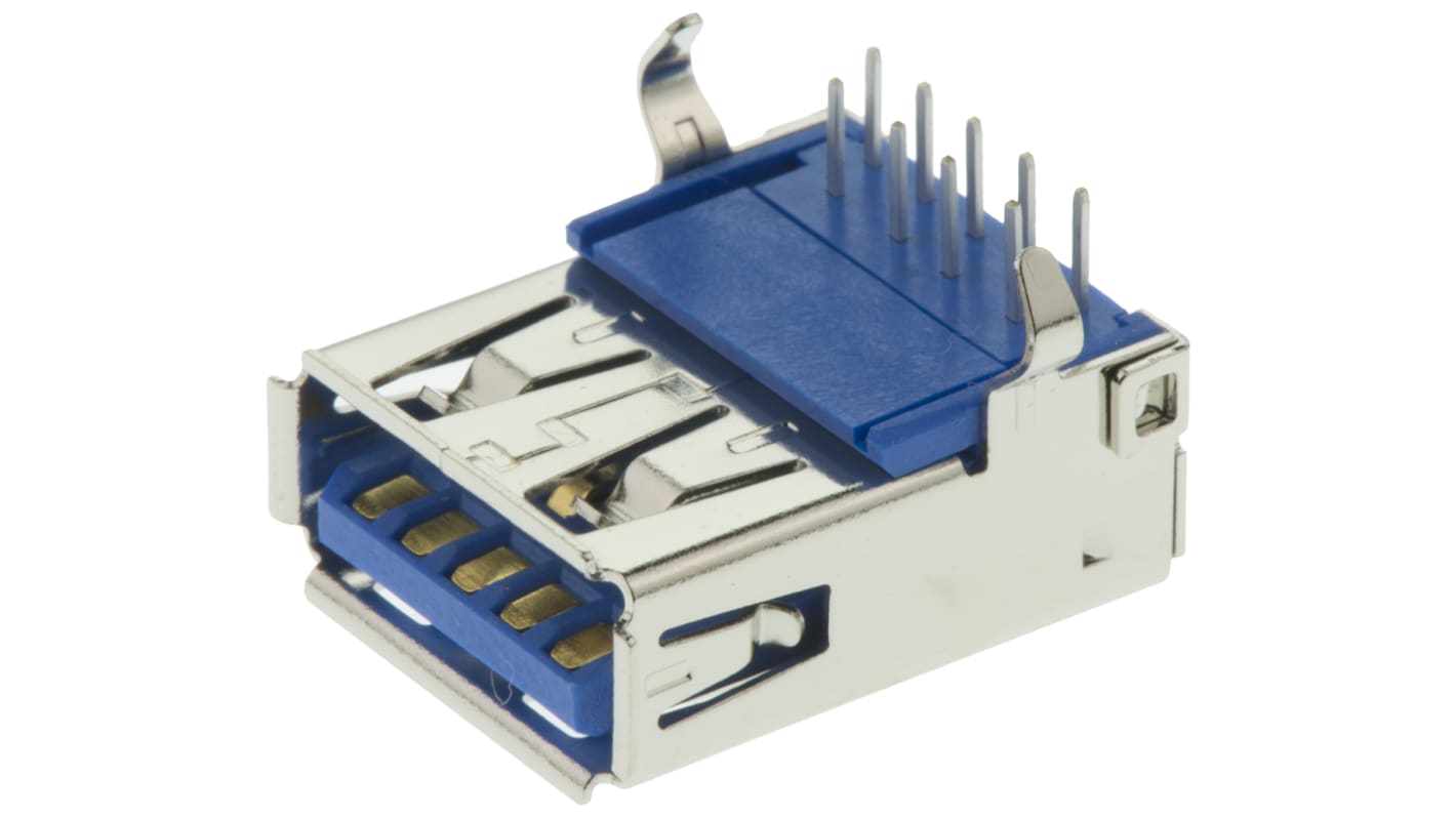 Molex Right Angle, Through Hole, Socket Type A 3.0 USB Connector