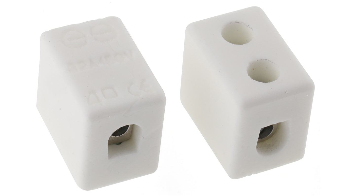 RS PRO Non-Fused Terminal Block, 1-Way, 5 → 32A, 12 AWG Wire, Screw Down Termination