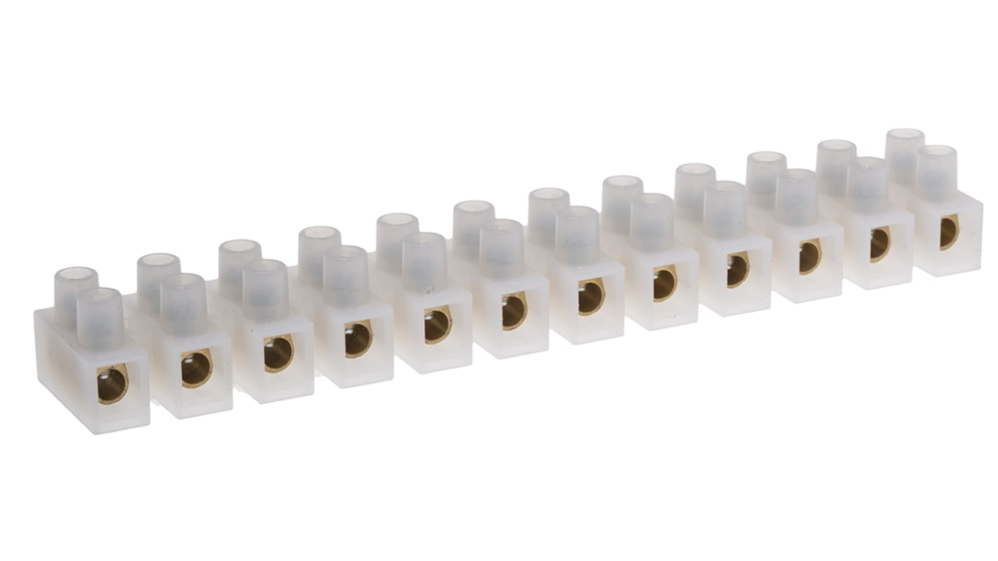 RS PRO Non-Fused Terminal Block, 12-Way, 10 → 57A, 8 AWG Wire, Screw Down Termination