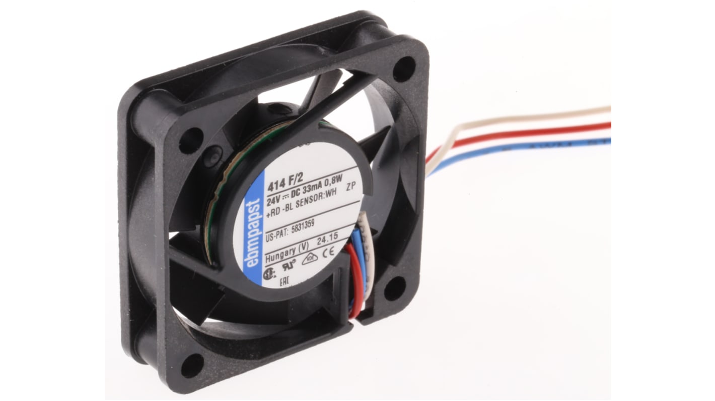 ebm-papst 400 F Series Axial Fan, 24 V dc, DC Operation, 8m³/h, 800mW, 40 x 40 x 10mm