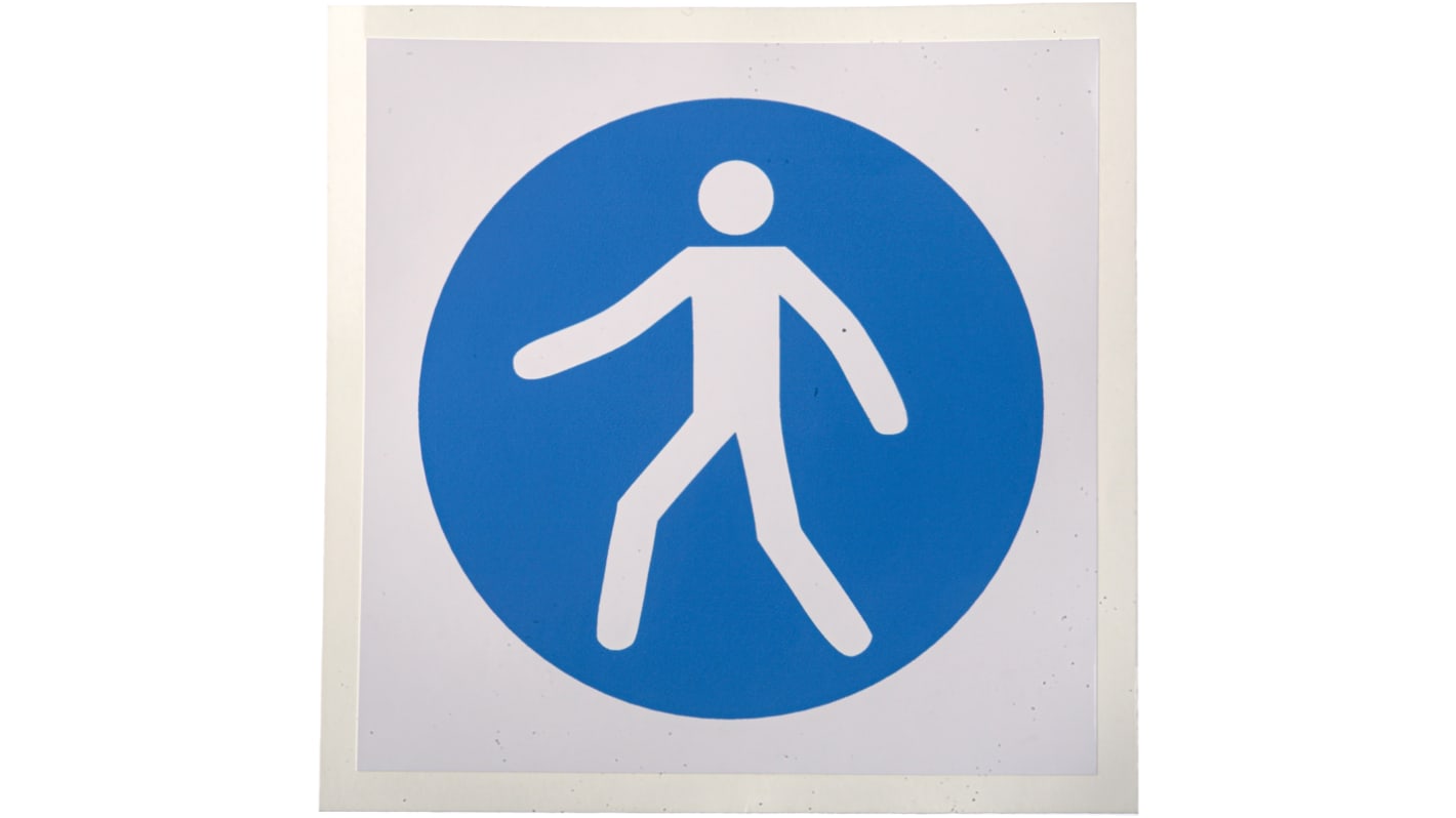 RS PRO Vinyl Mandatory Use This Walkway Sign With Pictogram Only Text