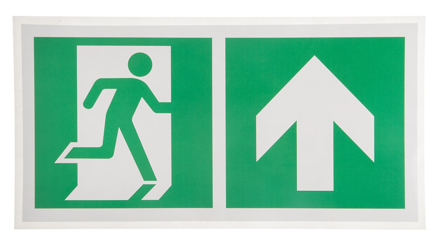 Vinyl Emergency Exit Up,  With Pictogram Only, Non-Illuminated Emergency Exit Sign