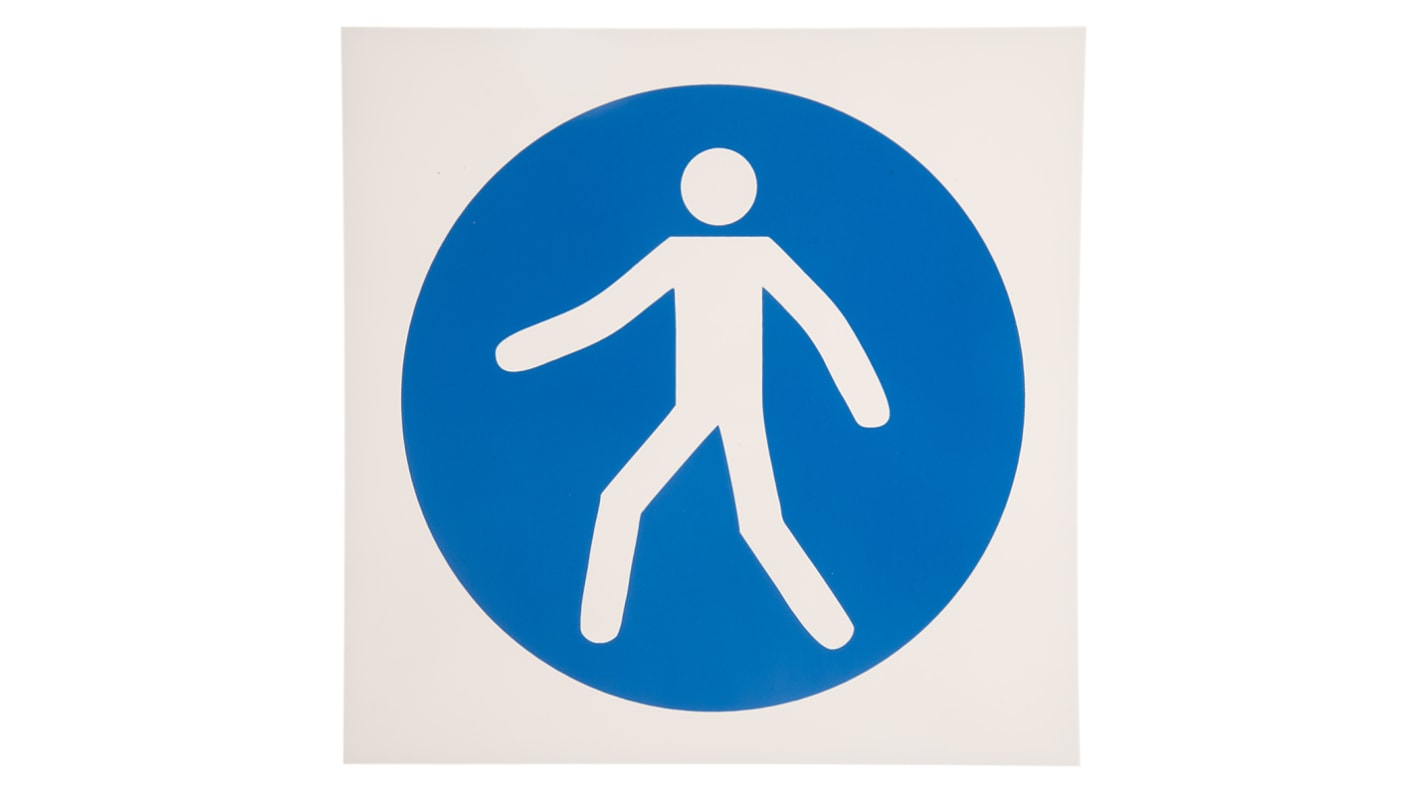 RS PRO Plastic Mandatory Use This Walkway Sign With Pictogram Only Text