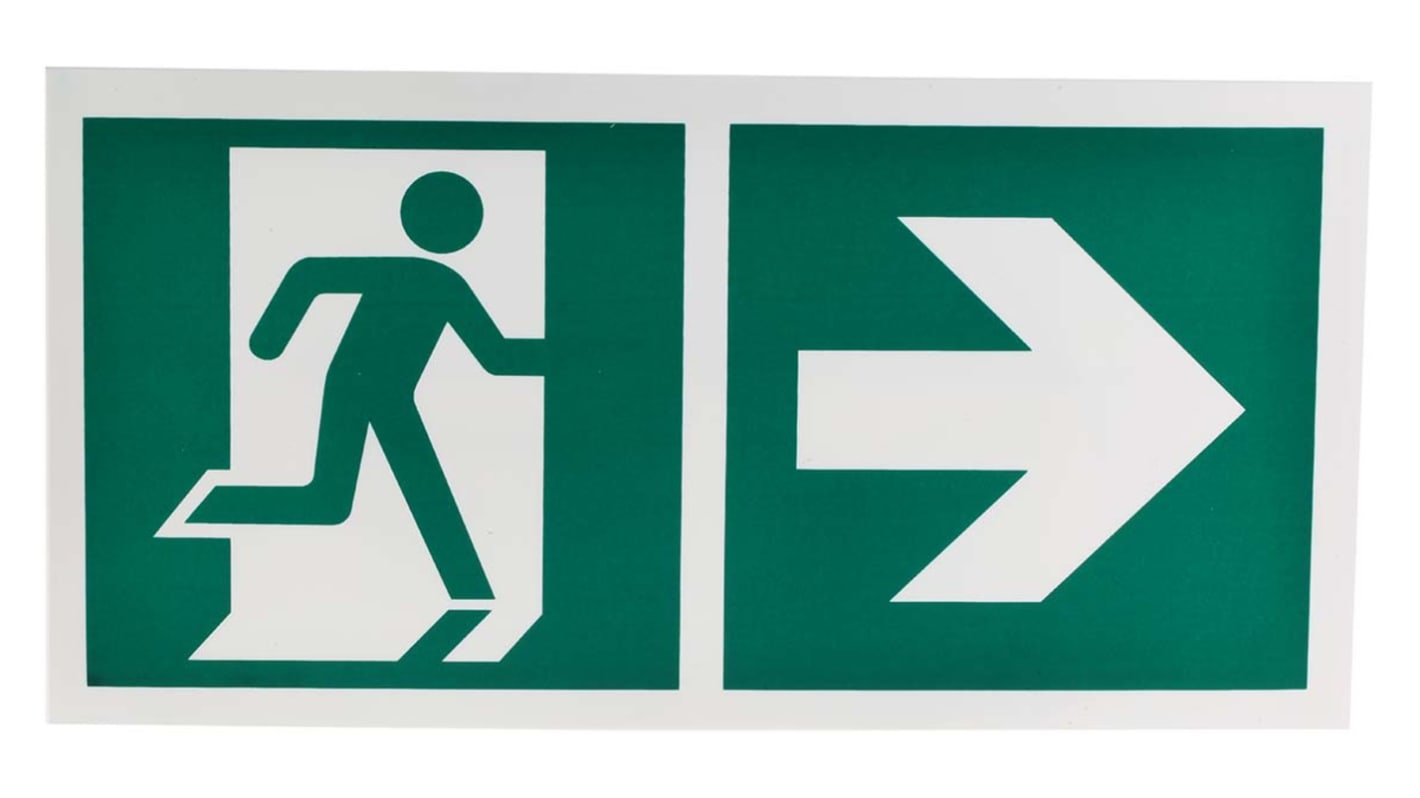 Plastic Emergency Exit Right,  With Pictogram Only, Non-Illuminated Emergency Exit Sign