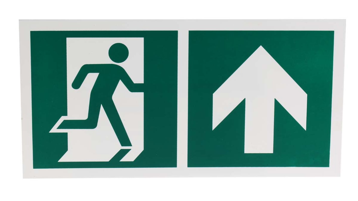 Plastic Emergency Exit Up With Pictogram Only, Non-Illuminated Emergency Exit Sign