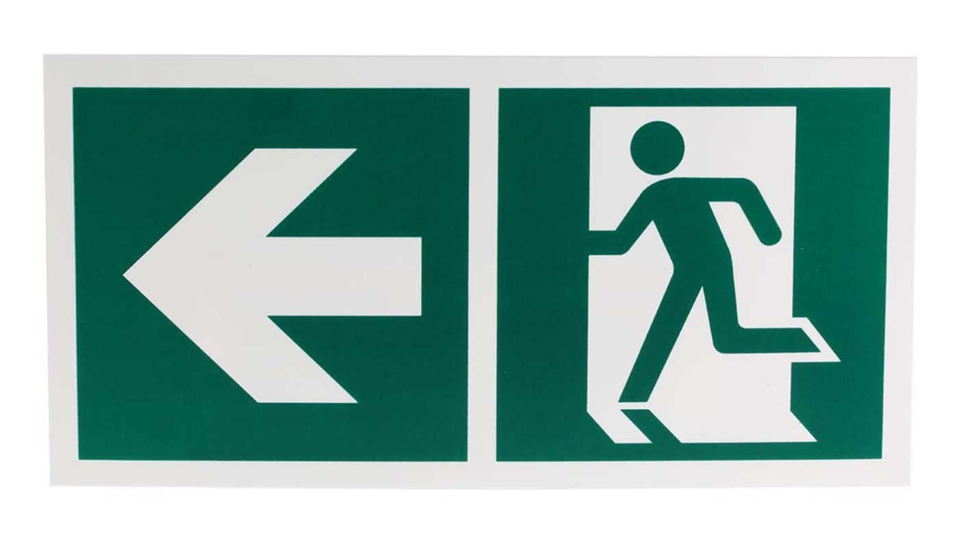 Plastic Emergency Exit Left With Pictogram Only, Non-Illuminated Emergency Exit Sign