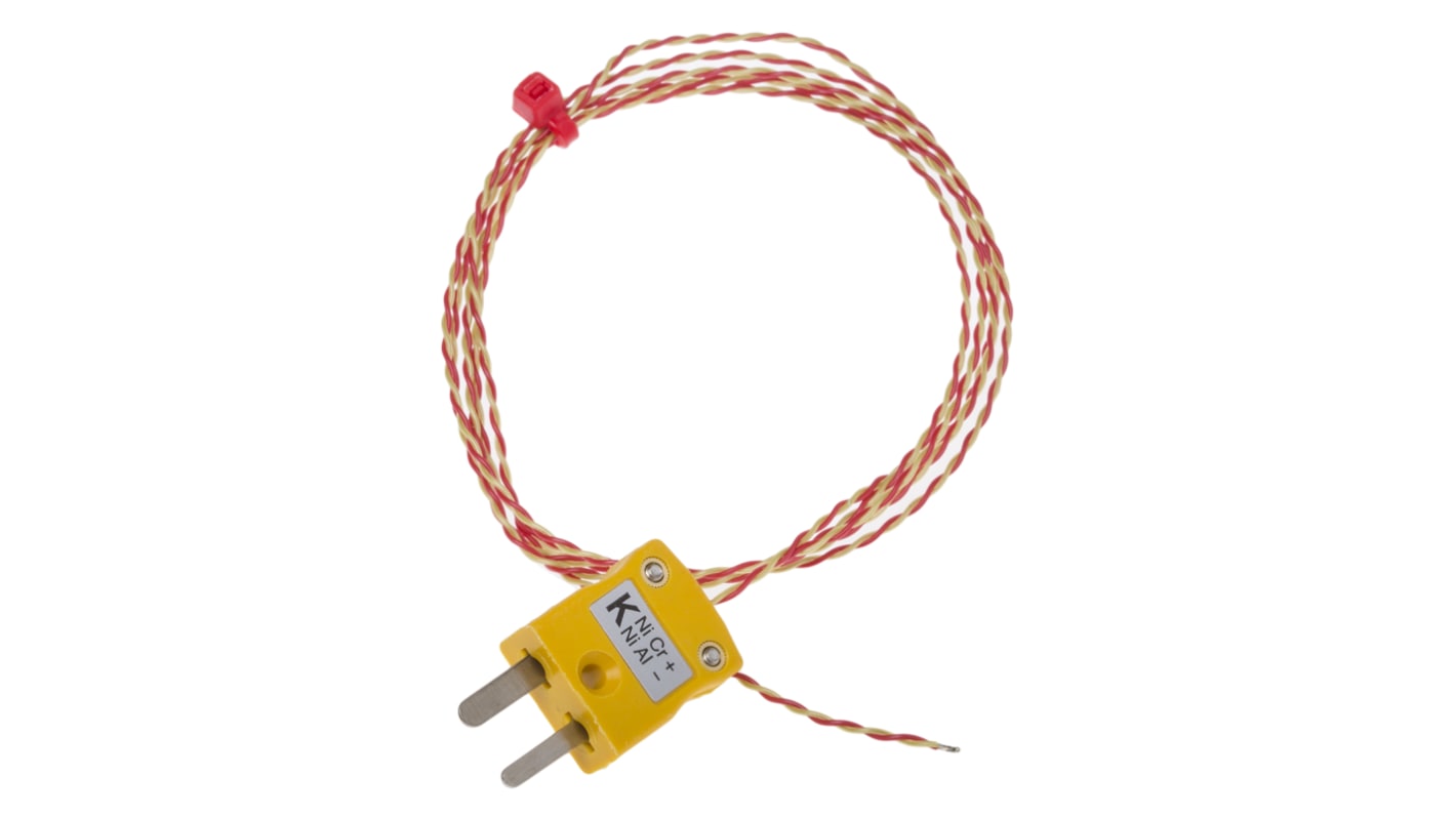 RS PRO Type K Exposed Junction Thermocouple 1m Length, 1/0.3mm Diameter → +250°C