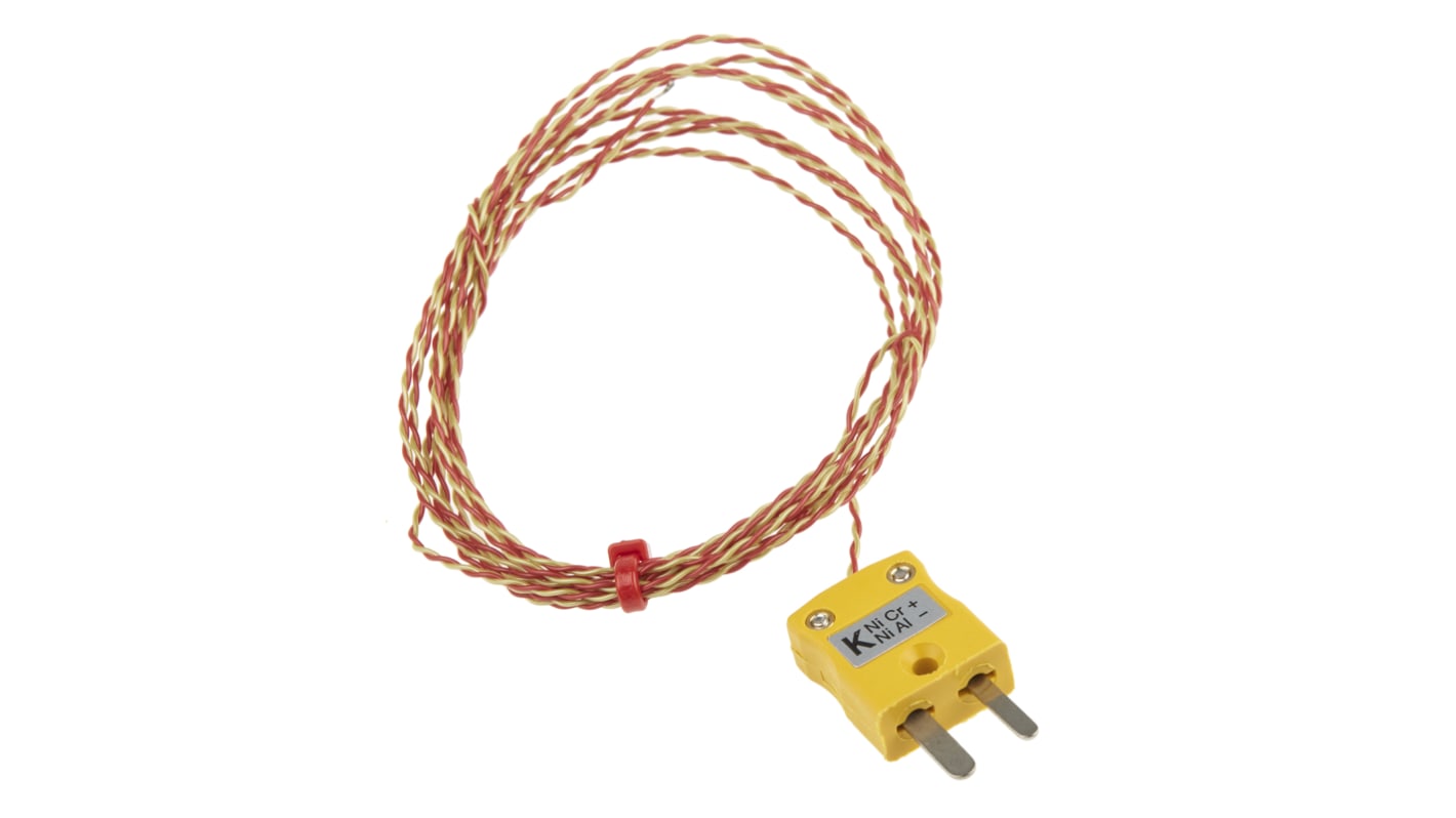 RS PRO Type K Thermocouple 2m Length, 1/0.3mm Diameter → +250°C