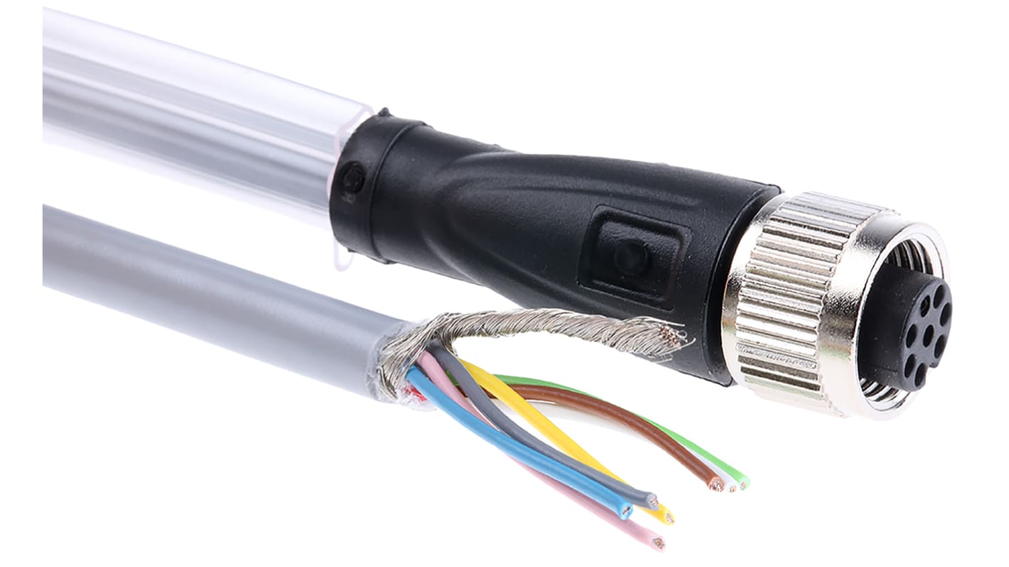 Pepperl + Fuchs Straight Female 8 way M12 to Unterminated Sensor Actuator Cable, 2m