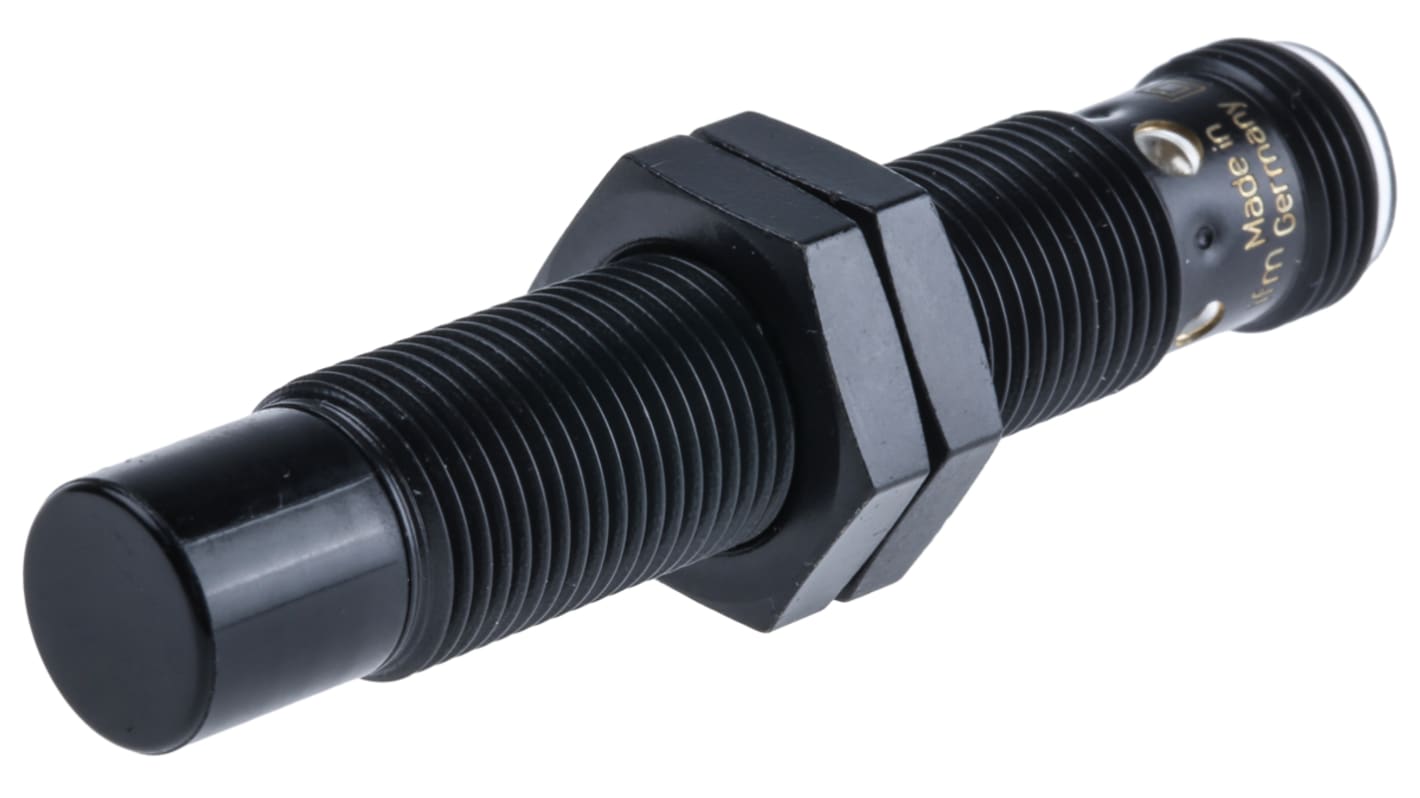 ifm electronic Inductive Barrel-Style Proximity Sensor, M12 x 1, 8 mm Detection, PNP Output, 10 → 30 V dc, IP67