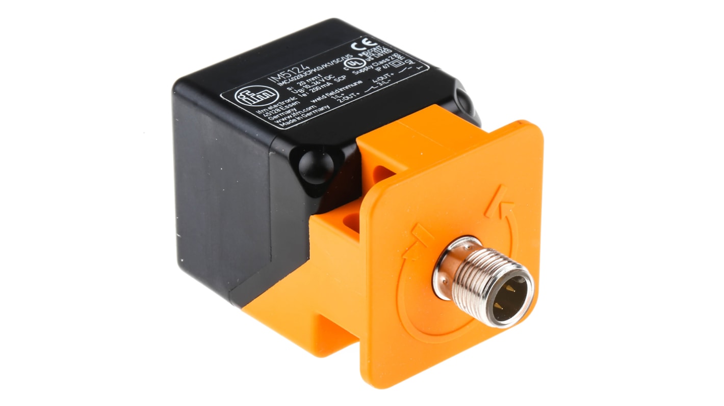 ifm electronic Inductive Block-Style Proximity Sensor, 20 mm Detection, PNP Output, 10 → 36 V dc, IP67