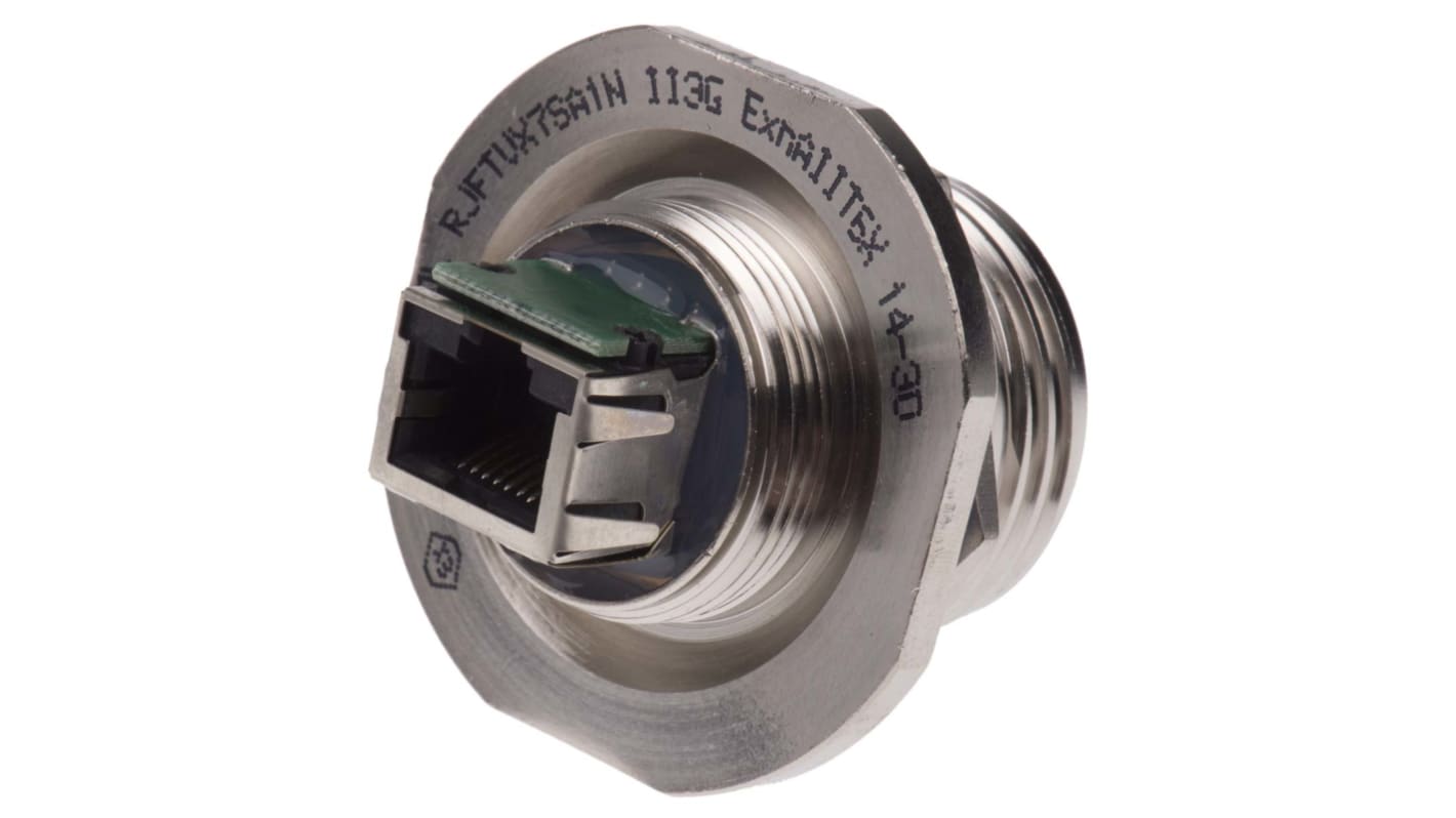 Amphenol Socapex RJ45 モジュラーコネクタ, メス, RJ45コネクタ, ジャムナット, Cat5e ...