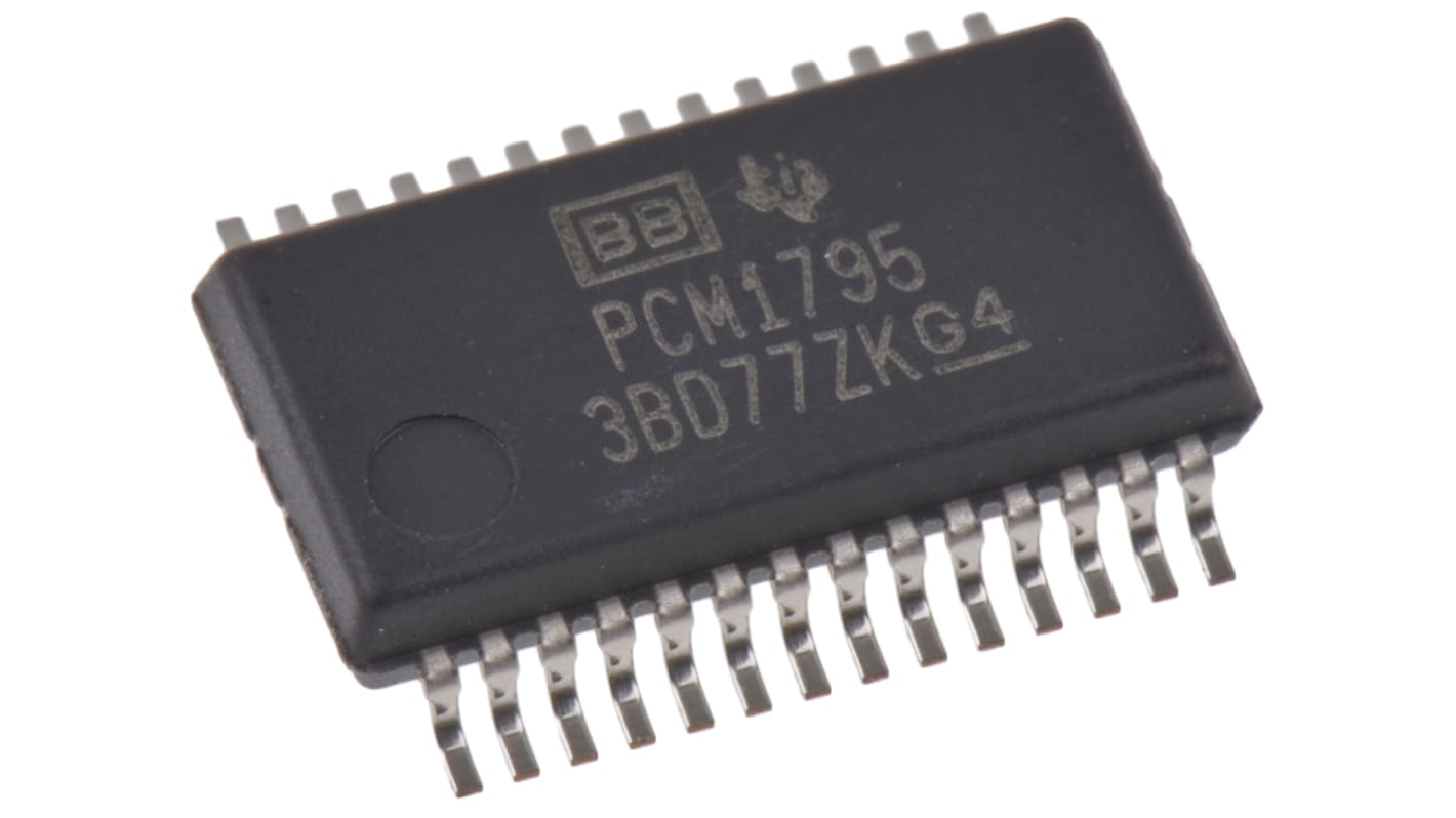 Texas Instruments, Audio DAC Dual 32 bit-, 200ksps, Serial (I2C/SPI), 28-Pin SSOP