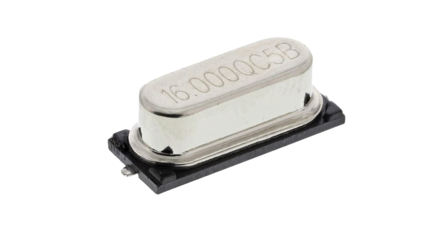 Unidad de cristal 16MHZ, ±20ppm, HC-49/U-S SMD, 2-Pin, 11.4 x 4.8 x 4.4mm