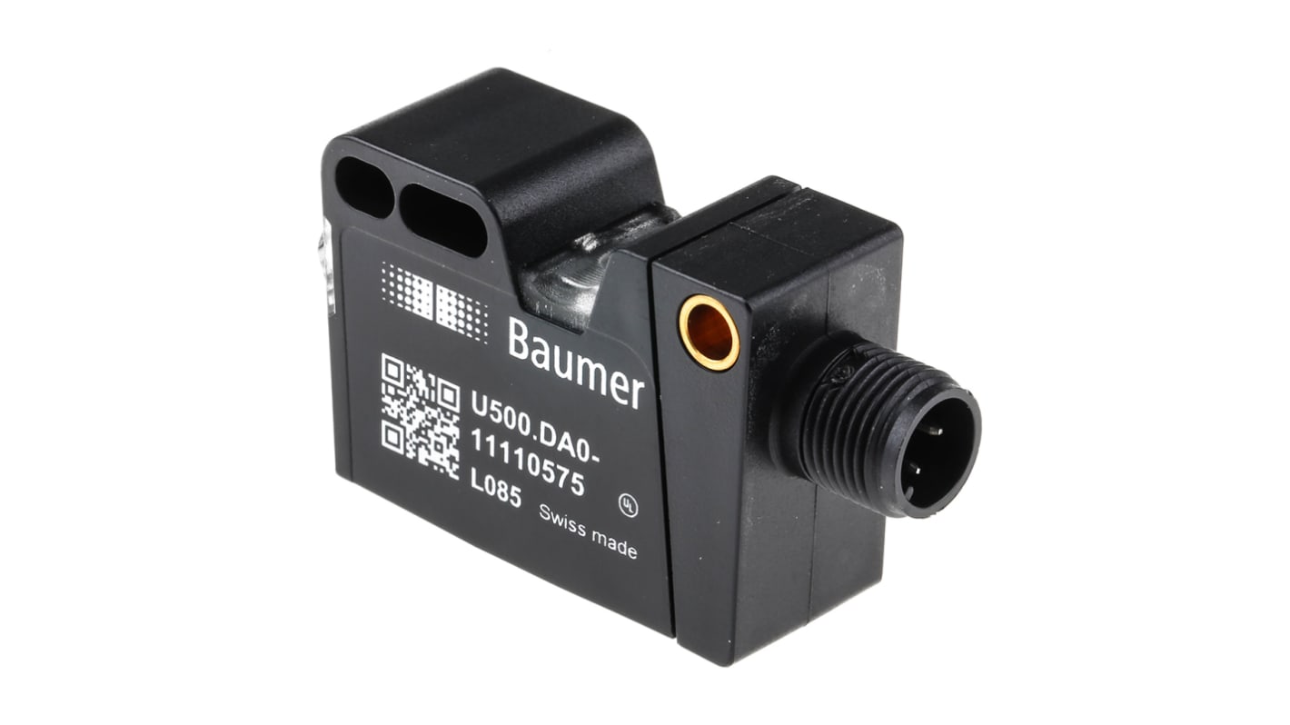 Baumer Ultrasonic Block-Style Proximity Sensor, 100 → 1000 mm Detection, Analogue Output, 12 → 30 V dc,