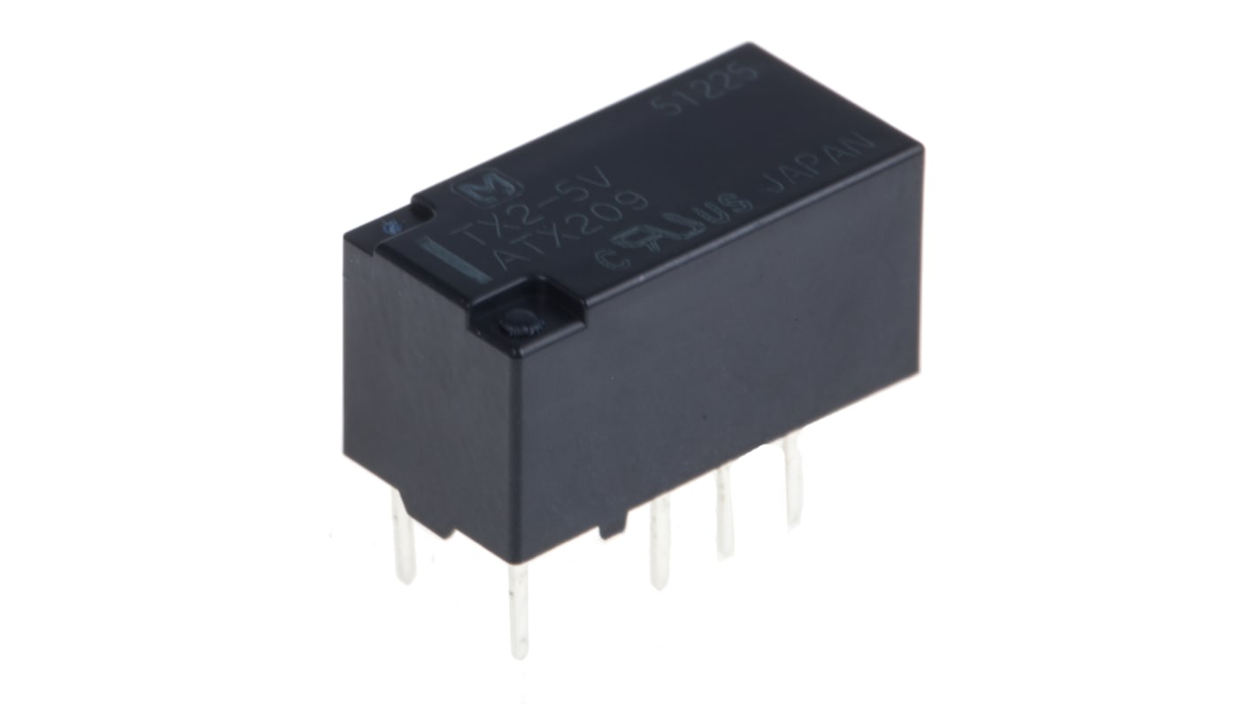 Panasonic Surface Mount Signal Relay, 5V dc Coil, 2A Switching Current, DPDT