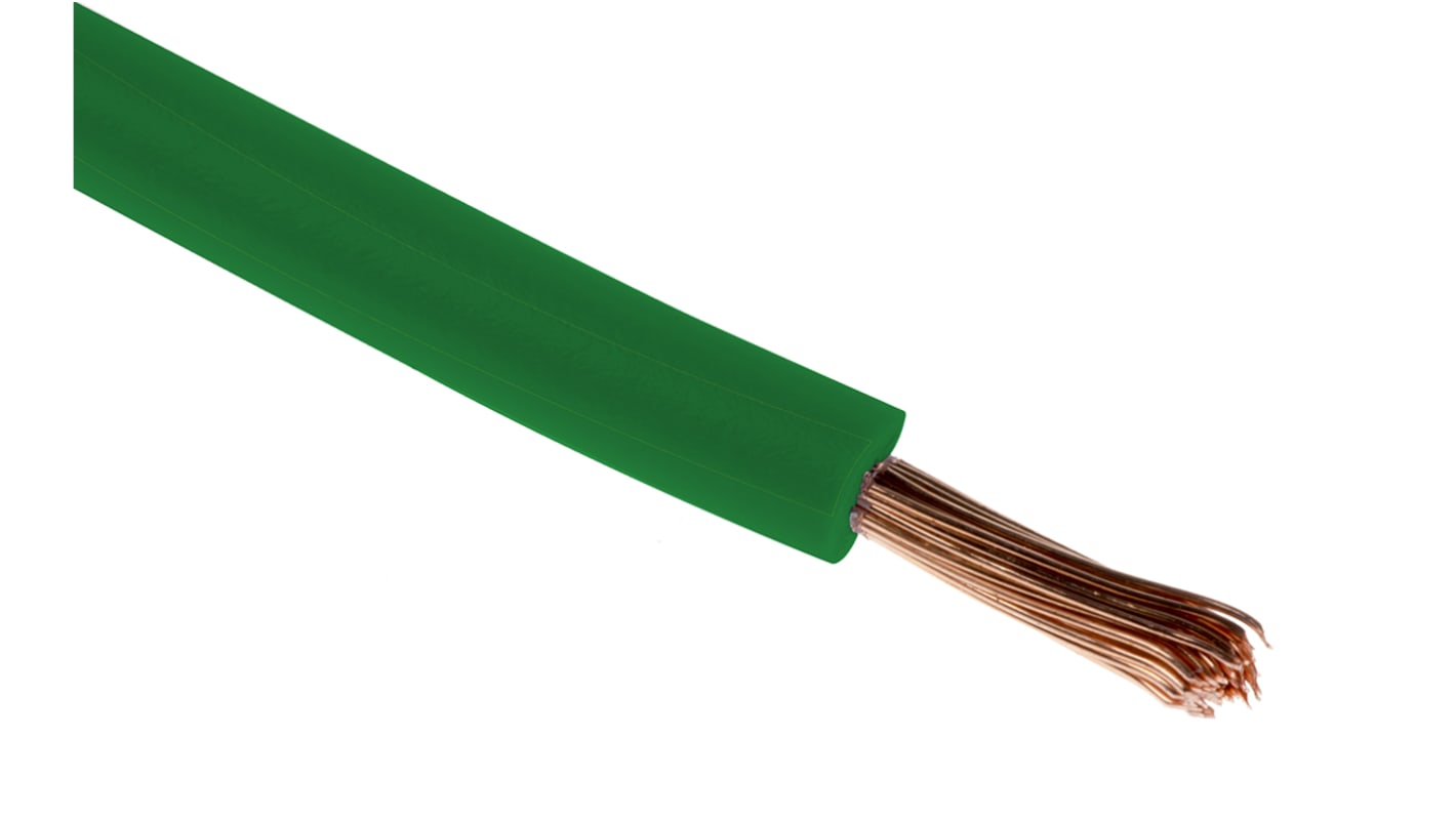 RS PRO Einzeladerleitung 1.5mm², 16AWG 100m Grün Ø 3.3mm 30 / 0,25 mm Litzen UL1015