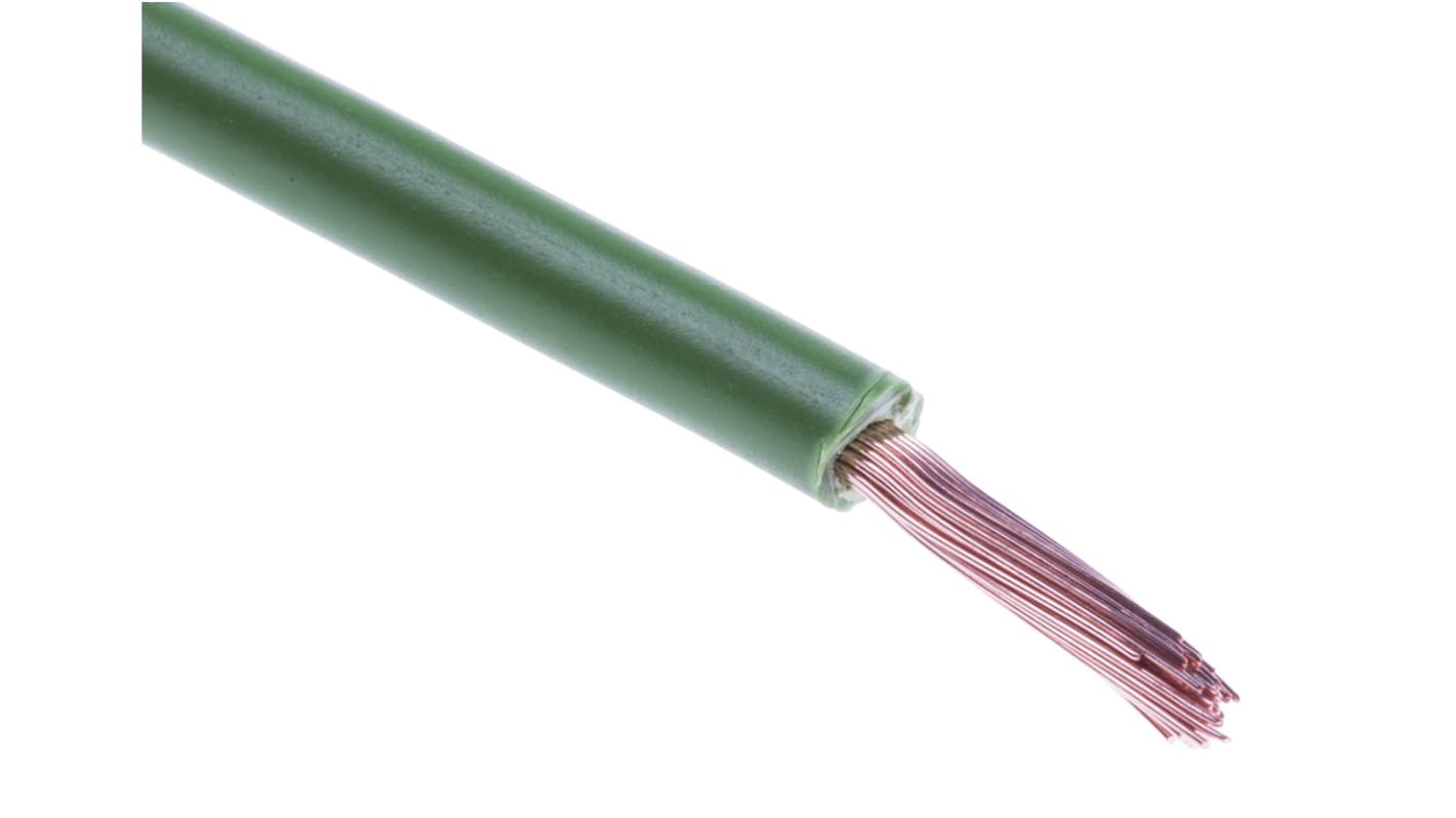 Cable de conexión RS PRO, área transversal 2.5 mm² Filamentos del Núcleo 50/0.25 mm Verde, 1 kV dc, 600 V ac, long.
