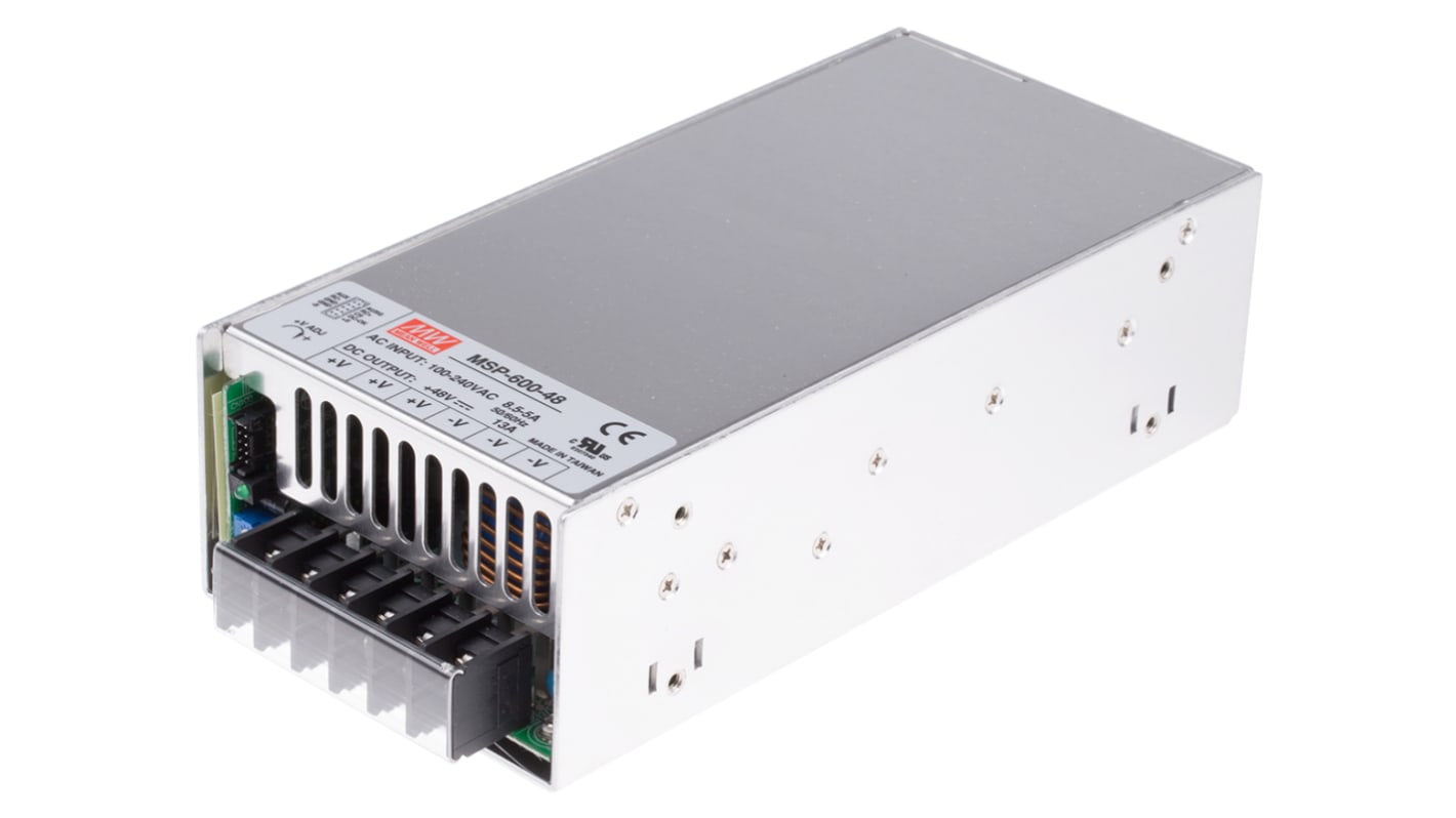 MEAN WELL Switching Power Supply, MSP-600-48, 48V dc, 13A, 624W, 1 Output, 120 → 370 V dc, 85 → 264 V ac