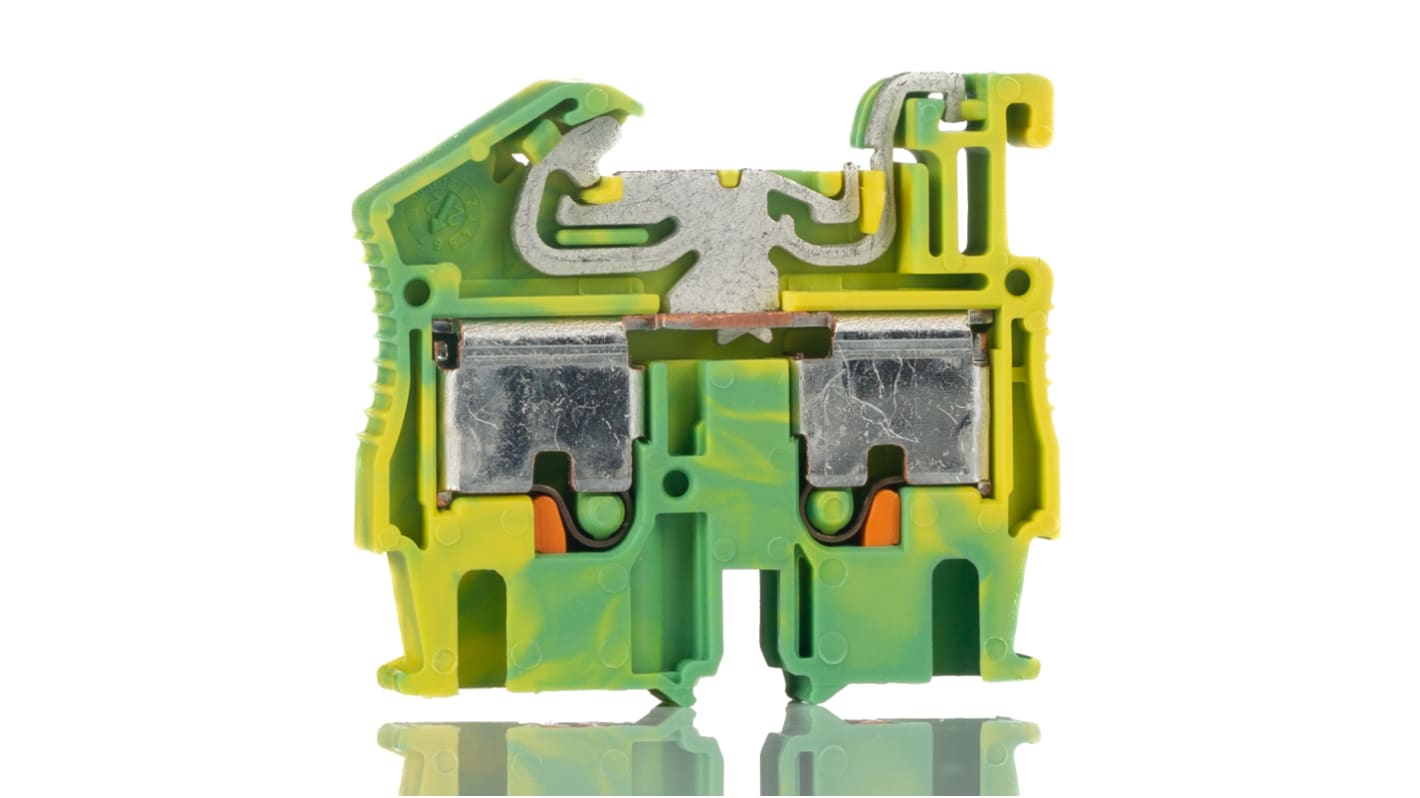 Phoenix Contact MPT 2.5-PE Series Green/Yellow Earth Terminal Block, 0.14 → 4mm², Single-Level, Push In