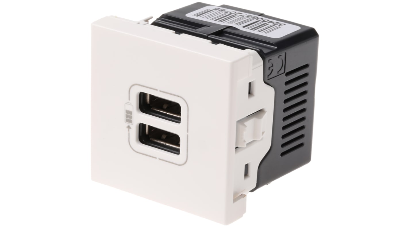 5 720 78 Legrand White 1 Gang USB Socket, 2.4A, Indoor Use RS