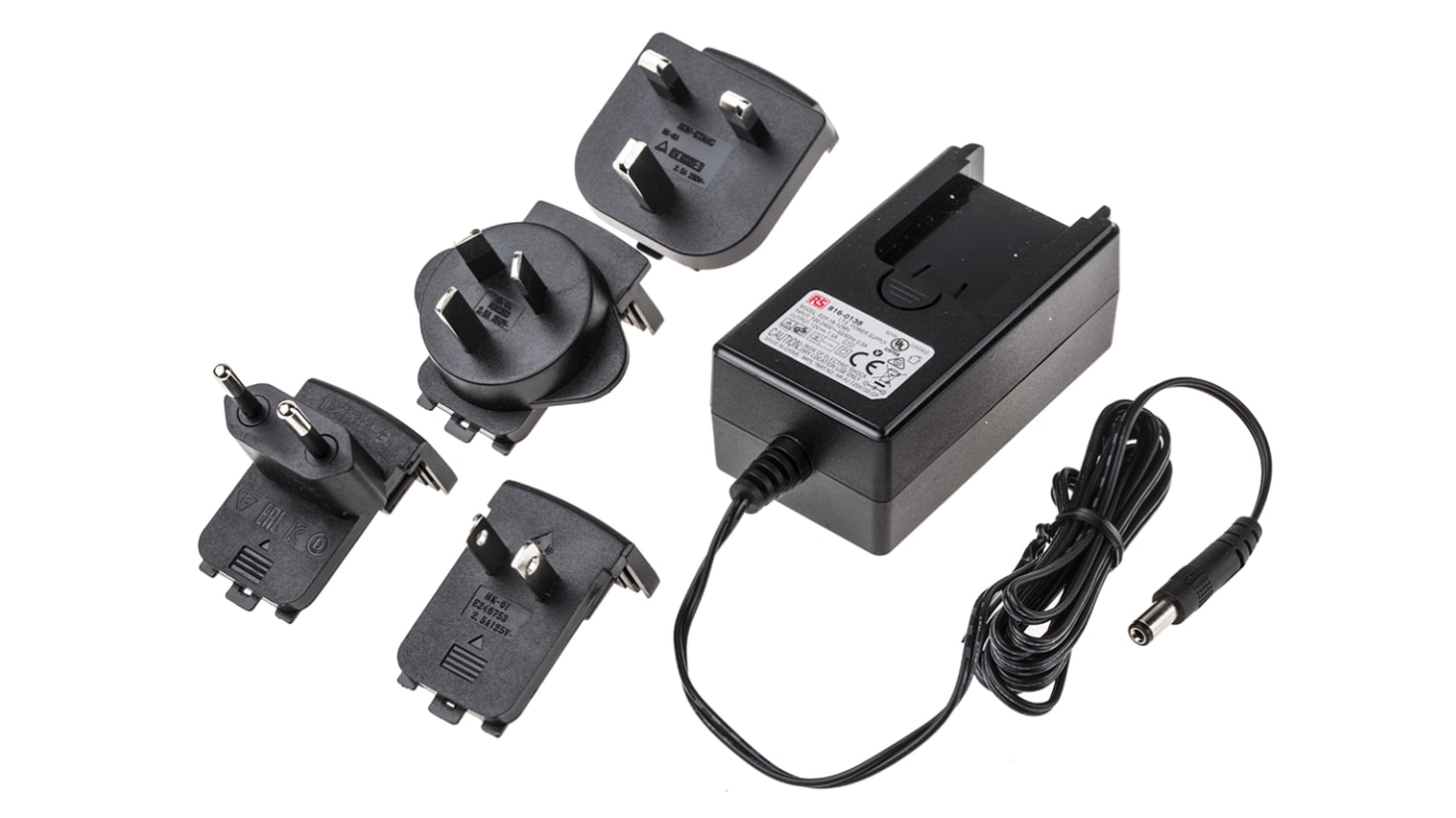 RS PRO 18W Plug In Power Supply 12V Output, 0.01 → 1.5A Output