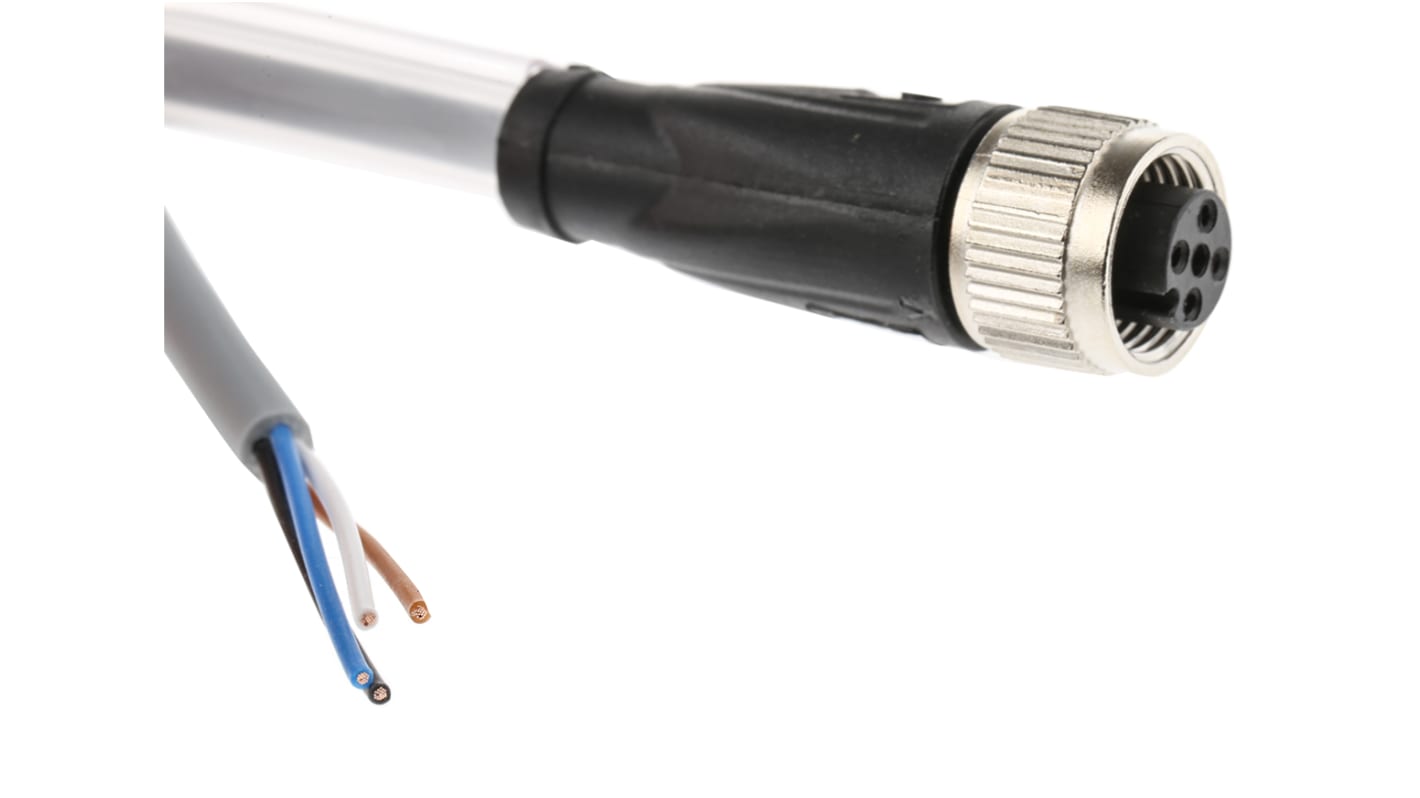 Cable de conexión Pepperl + Fuchs, con. A M12 Hembra, 4 polos, con. B Sin terminación, long. 2m, 250 V AC / DC, 4 A,