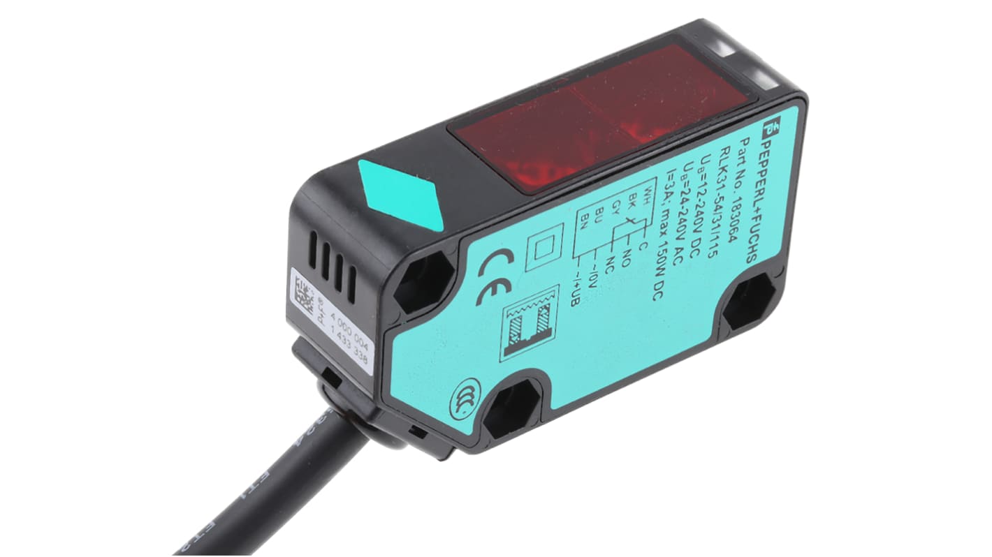 RLK3154/31/115 Pepperl + Fuchs Retroreflective Photoelectric Sensor, Block Sensor, 9 m