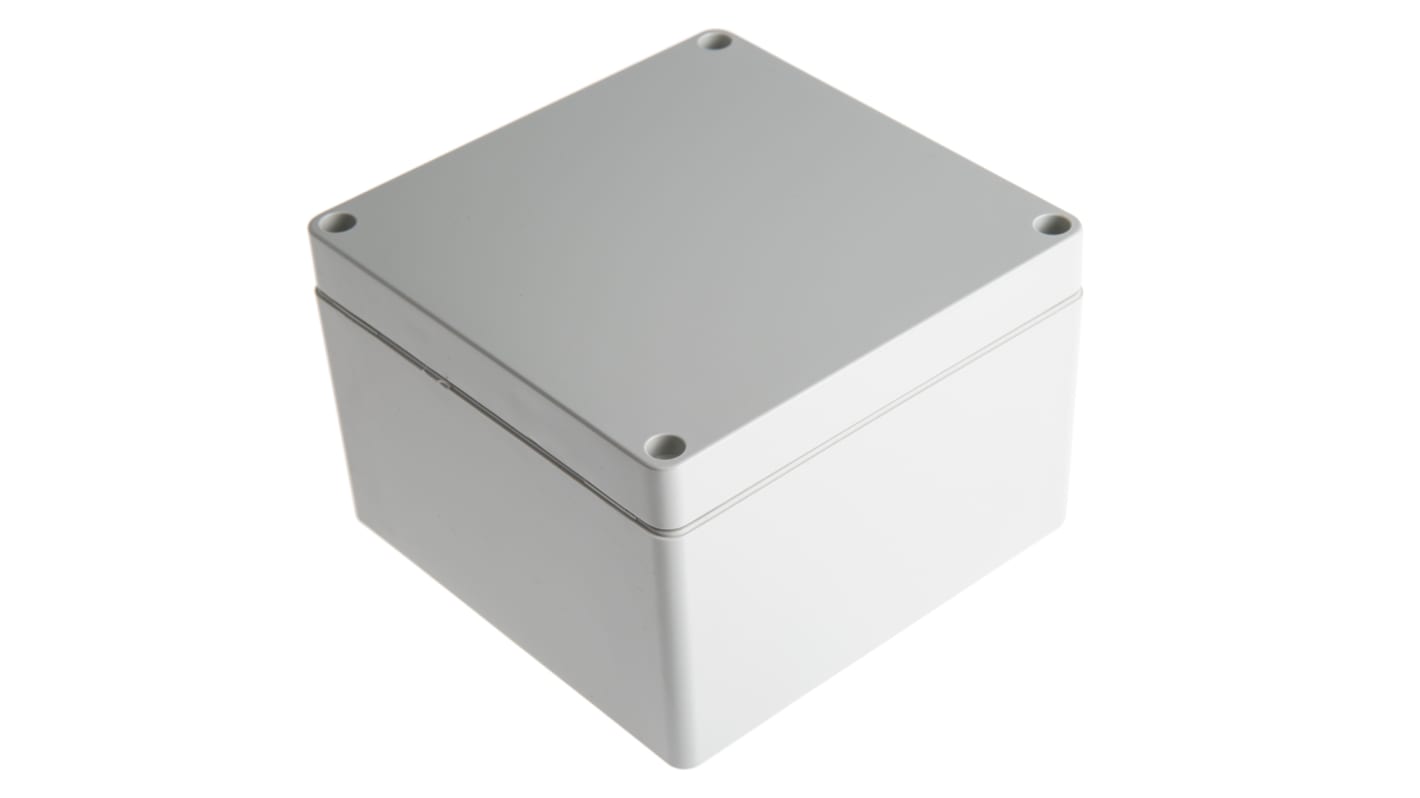 Hammond 1554 Series Grey ABS Enclosure, IP66, Grey Lid, 120 x 120 x 80.5mm