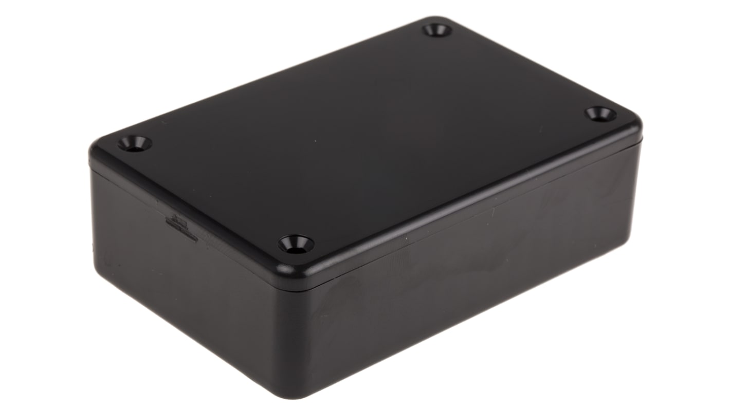 Hammond 1591 Series Black ABS Enclosure, IP54, Black Lid, 85 x 56 x 26mm