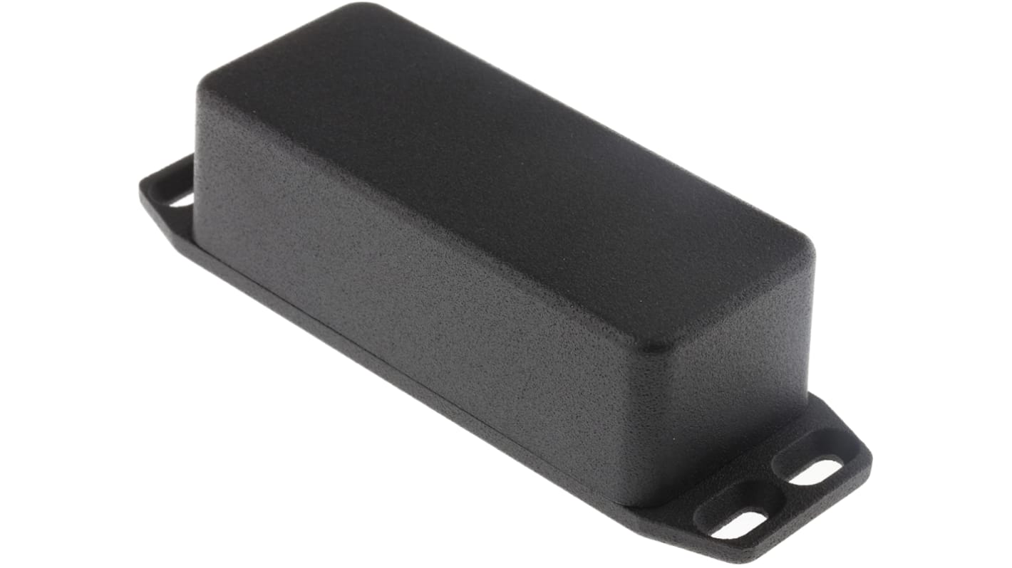 Hammond 1590 Series Black Die Cast Aluminium Enclosure, IP54, Flanged, Black Lid, 93 x 39 x 31mm