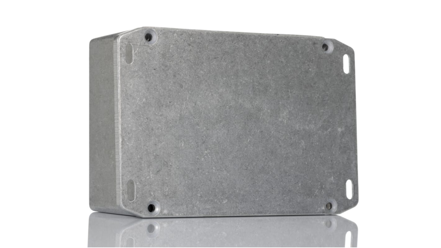 Hammond 1590 Series Natural Die Cast Aluminium Enclosure, IP65, Flanged, Natural Lid, 119.5 x 94 x 56.5mm