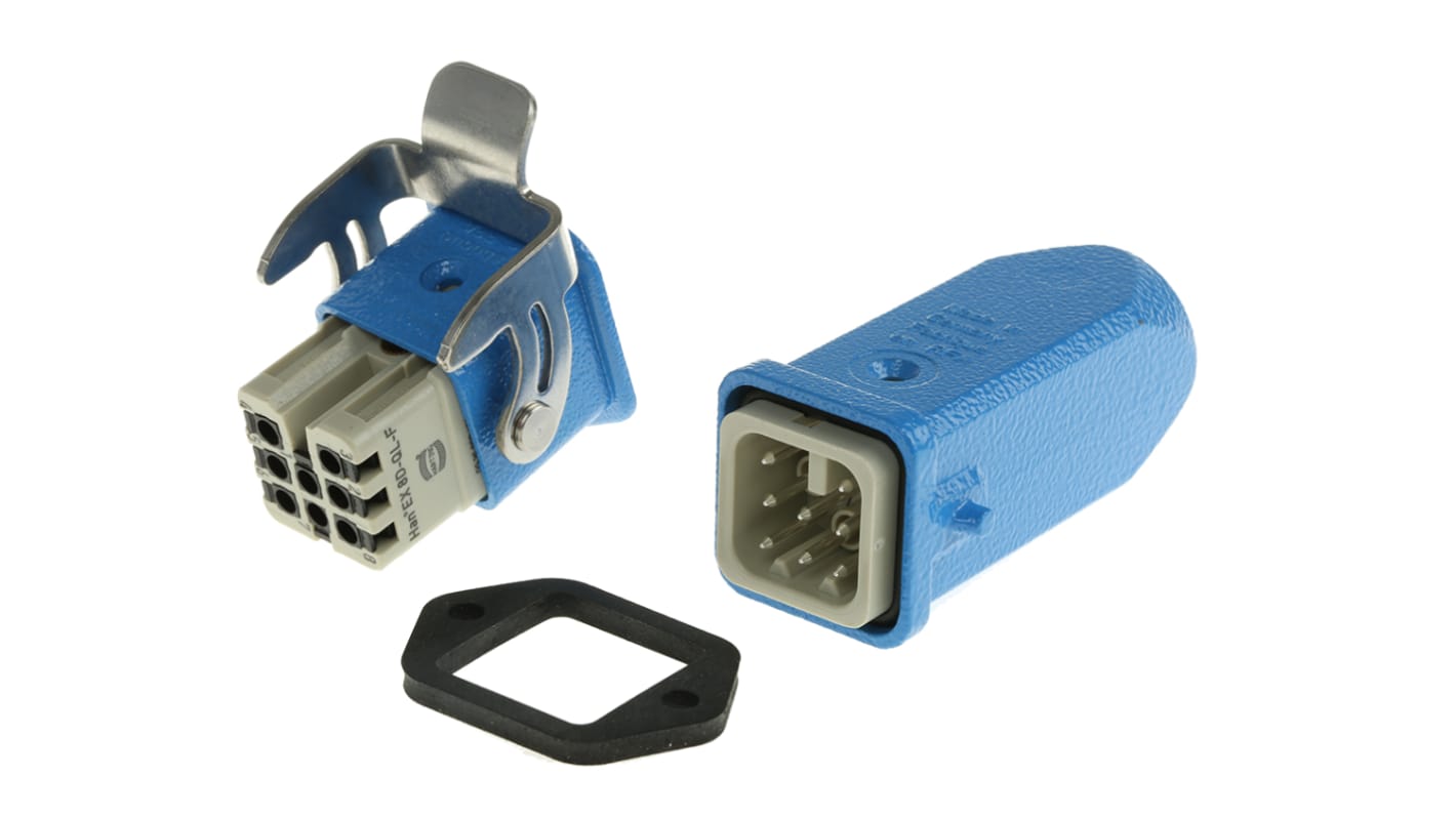 10 36 008 0007 | HARTING Connector Set, 8 Way, 10A, Female to Male, Han ...