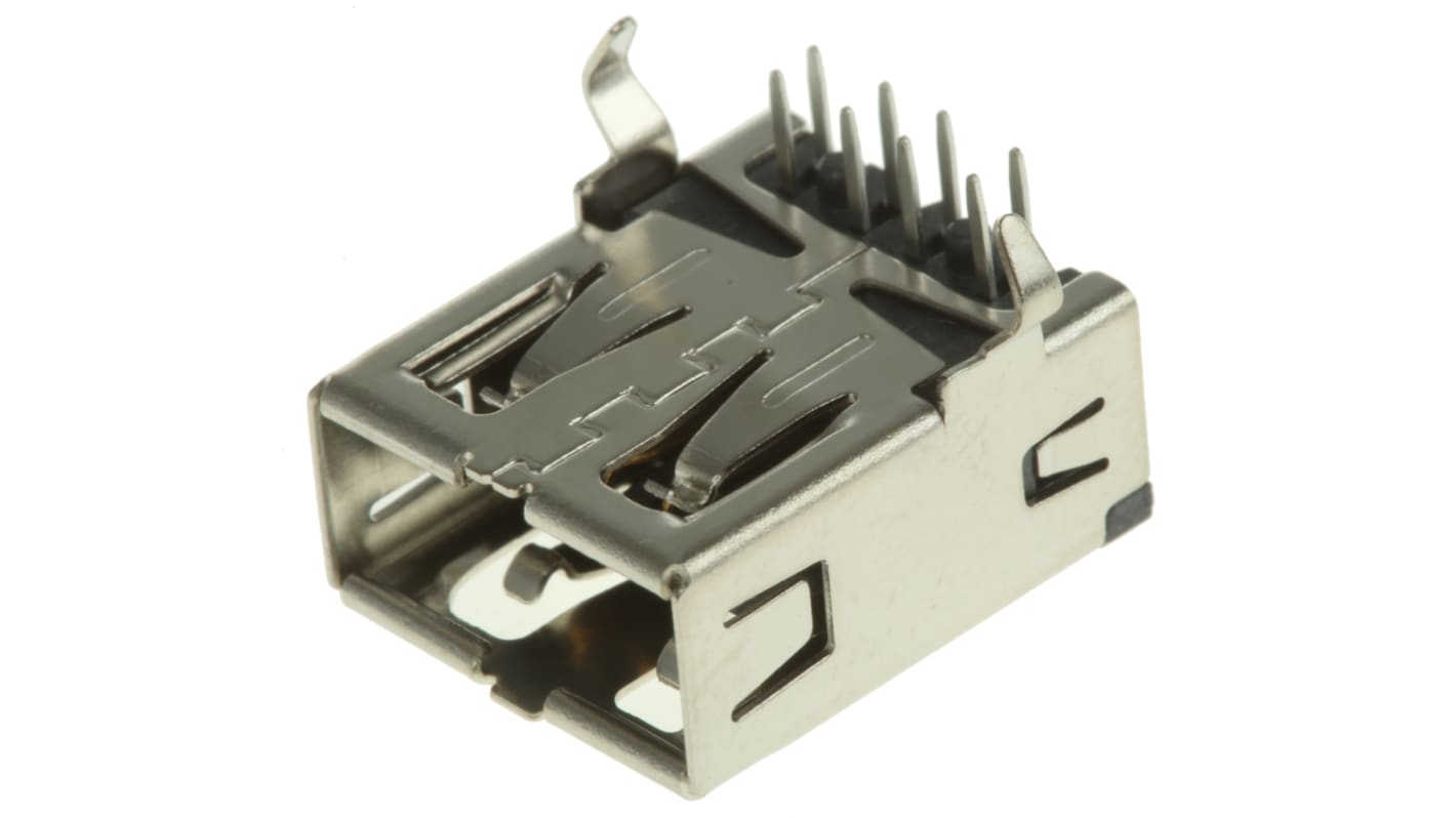 Wurth Elektronik Type A USB konnektor, 1 Porte Version 2.0, Han, Retvinklet, , SMD, 30 V ac, 1.5A, WR-COM, 61410