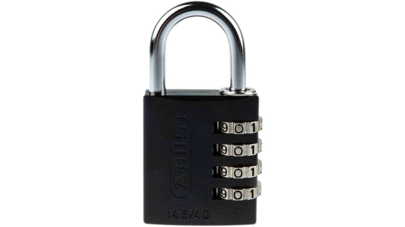 ABUS Aluminium Zahlenschloss, Kombinationsschloss Schwarz, Bügel-Ø 6mm x 26mm