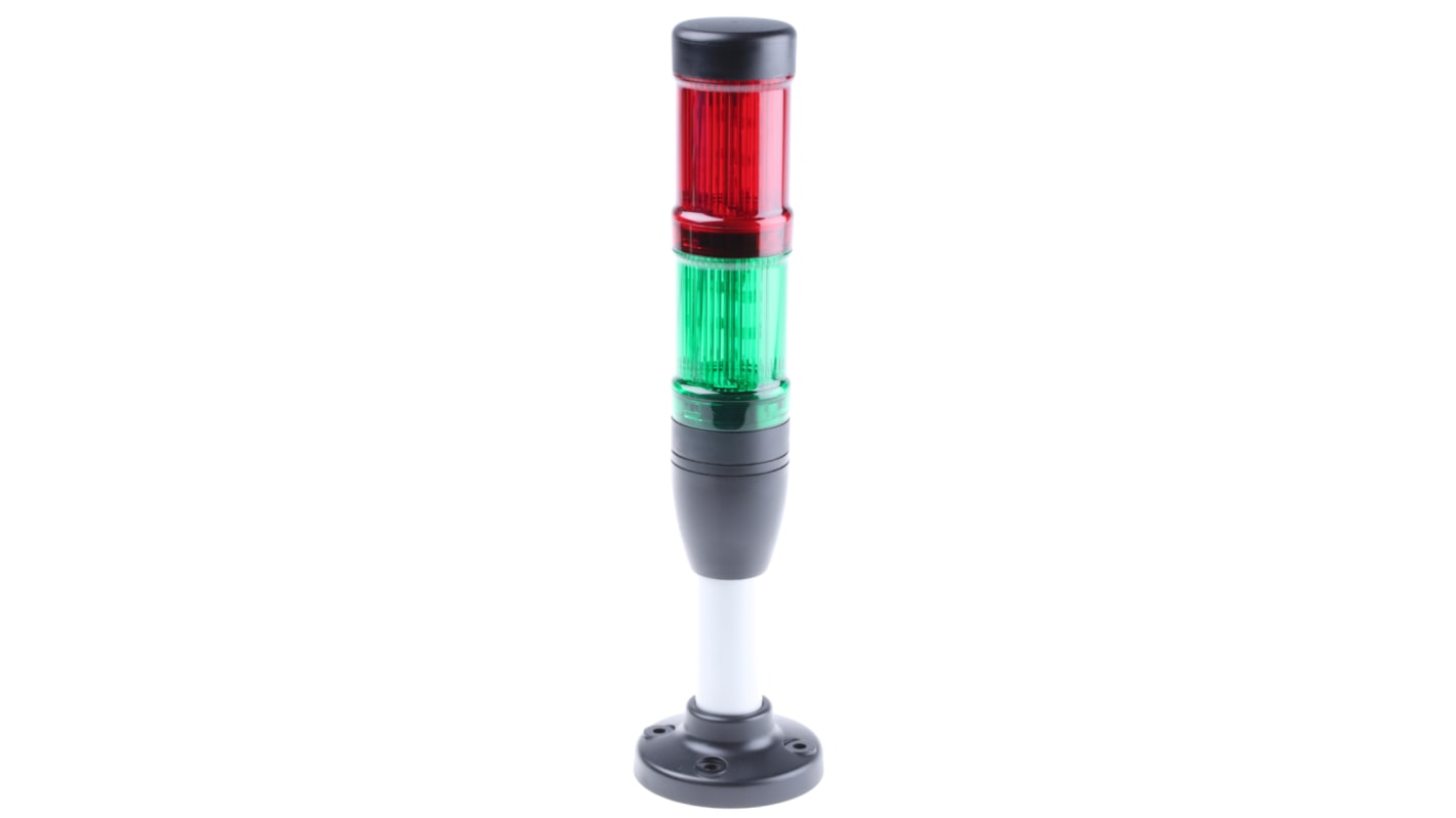 Eaton Series Red/Green Signal Tower, 2 Lights, 24 V ac/dc, Base Mount