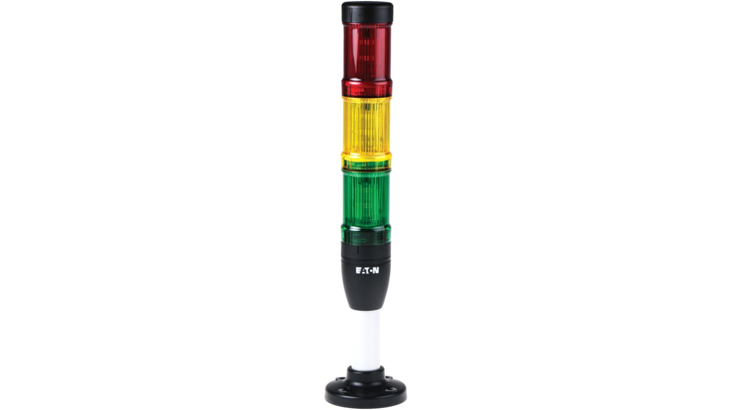 Eaton Series Red/Yellow/Green Signal Tower, 3 Lights, 24 V ac/dc, Base Mount