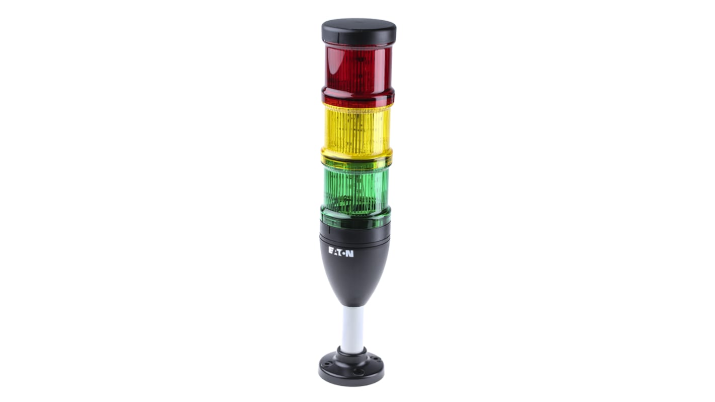 Eaton Red/Yellow/Green Signal Tower, 3 Lights, 24 V ac/dc, Base Mount