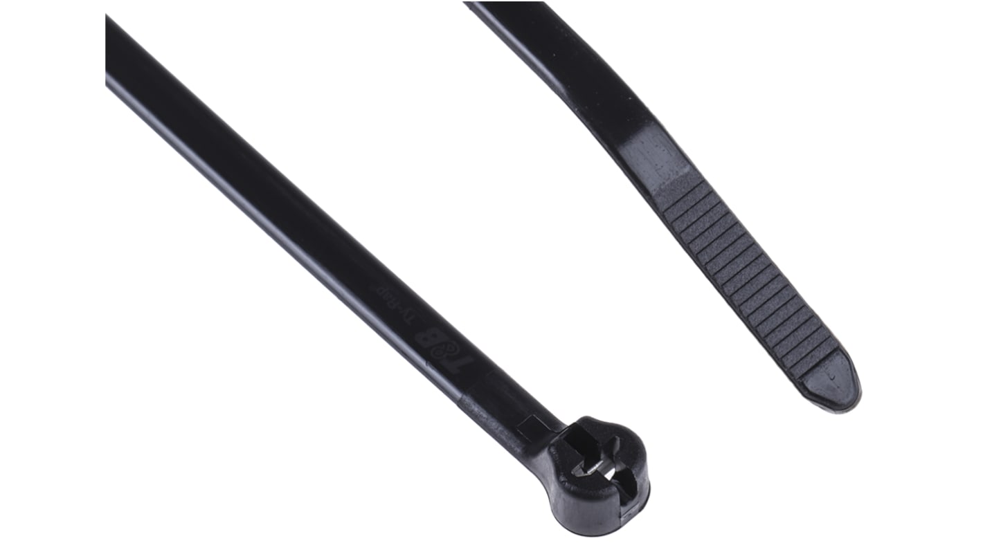 Thomas & Betts Cable Ties, Weather Resistant, 185.67mm x 4.83 mm, Black Nylon, Pk-1000