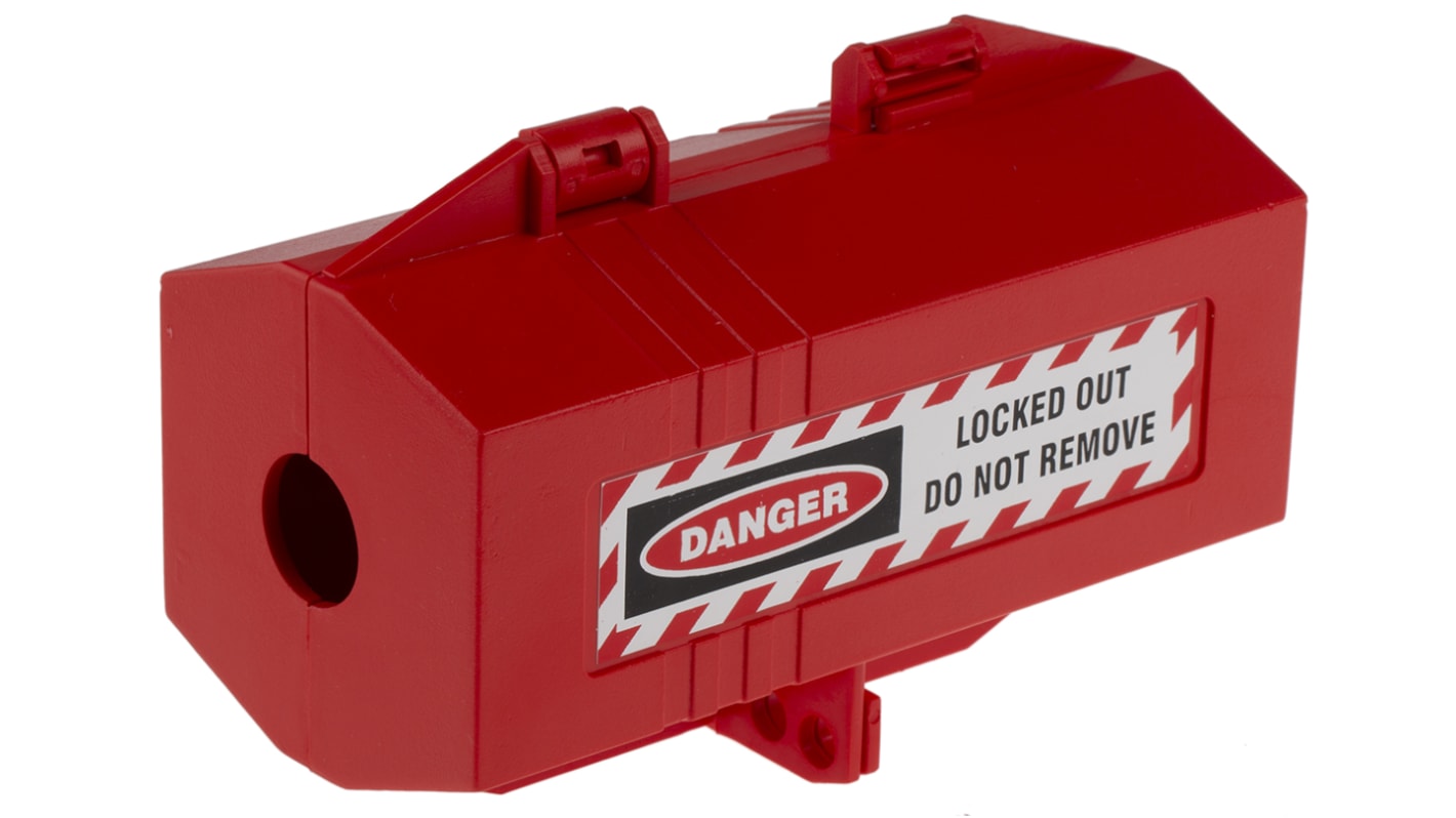 RS PRO Red 4-Lock ABS Plug Lockout, 7.5mm Shackle, 19.5mm Attachment