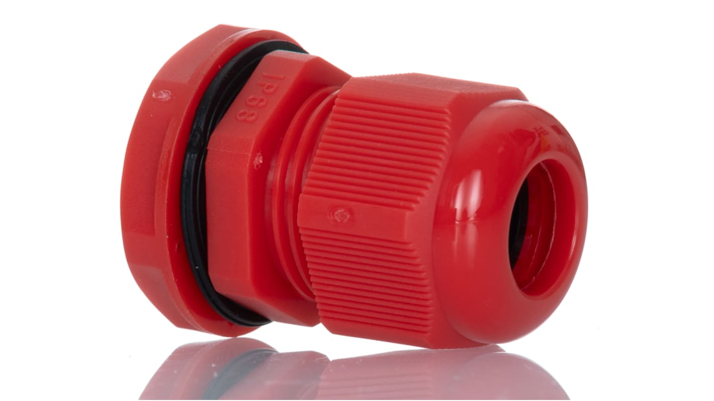 HellermannTyton NGM Series Red Nylon Cable Gland, M20 Thread, 6mm Min, 12mm Max, IP68