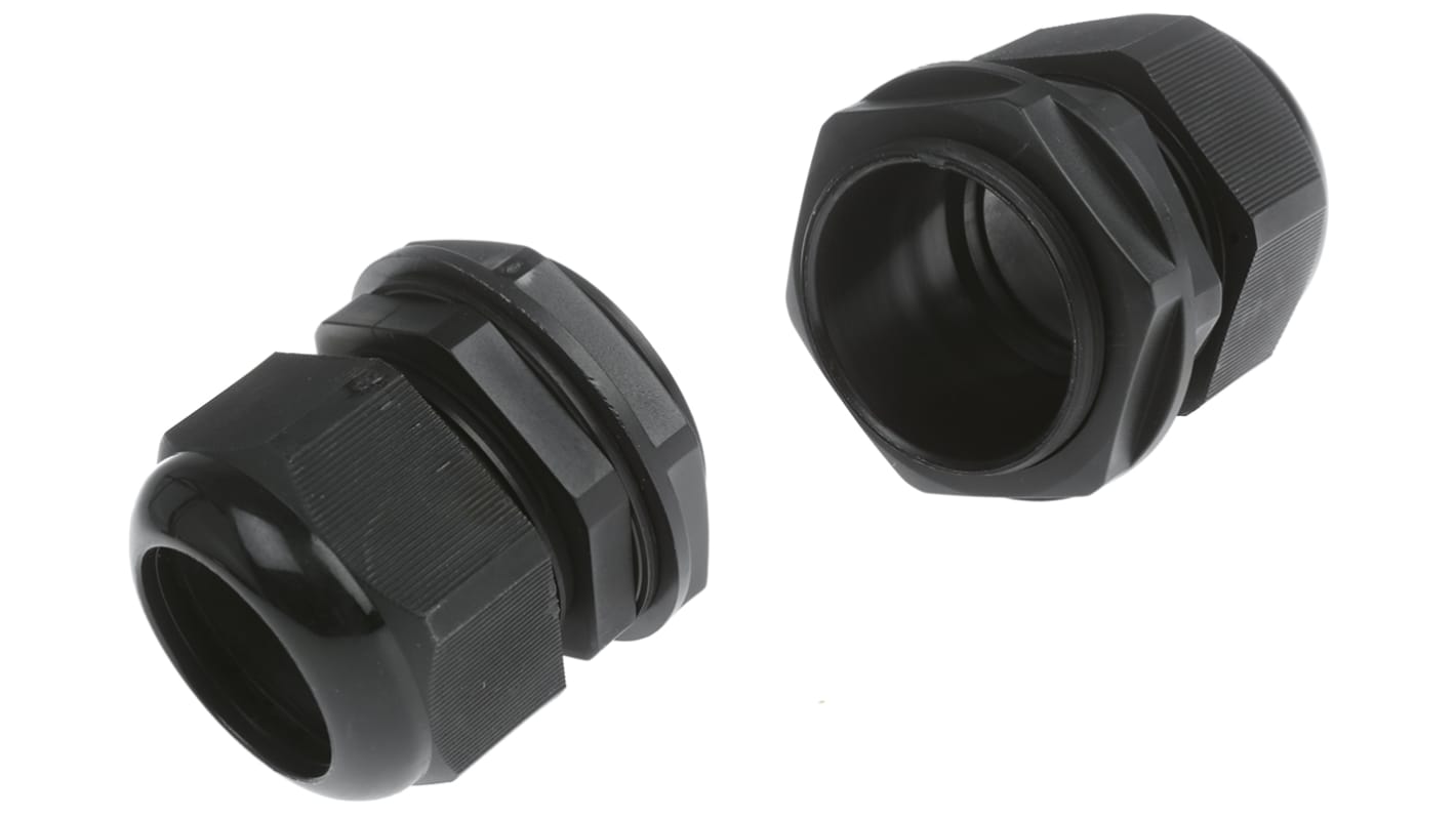 HellermannTyton NGM Series Black Nylon Cable Gland, M50 Thread, 30mm Min, 38mm Max, IP68