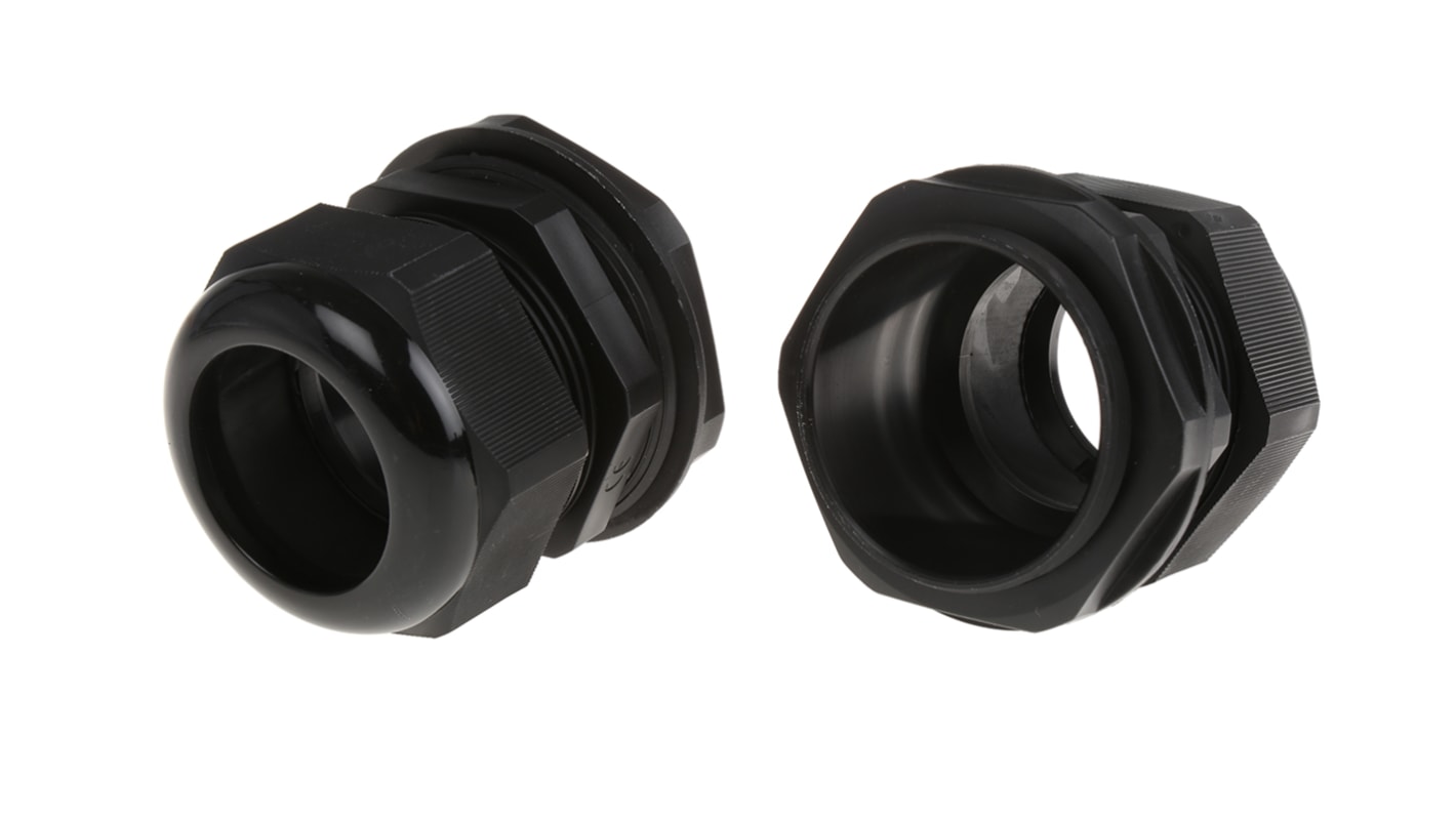 Prensaestopas HellermannTyton NGM de Nylon 66 Negro, rosca M63, contratuerca incluida, IP68