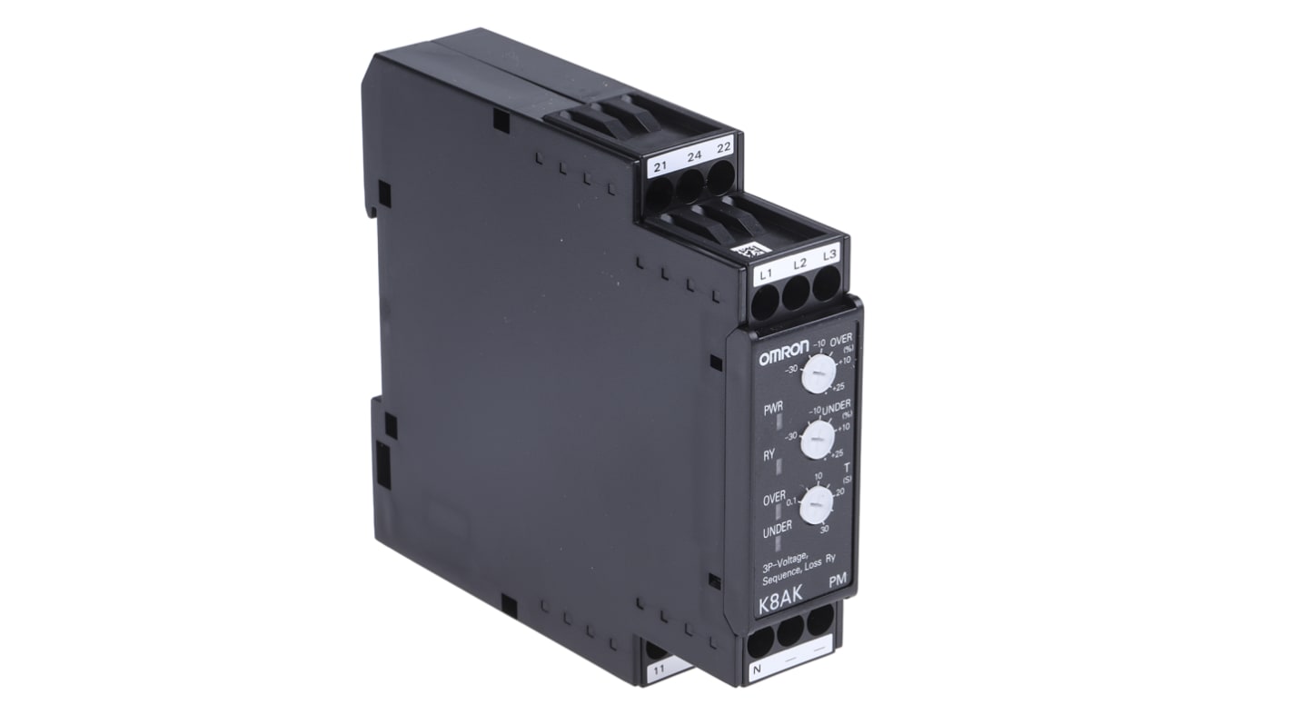 Omron Phase Monitoring Relay, 3 Phase, SPDT, DIN Rail