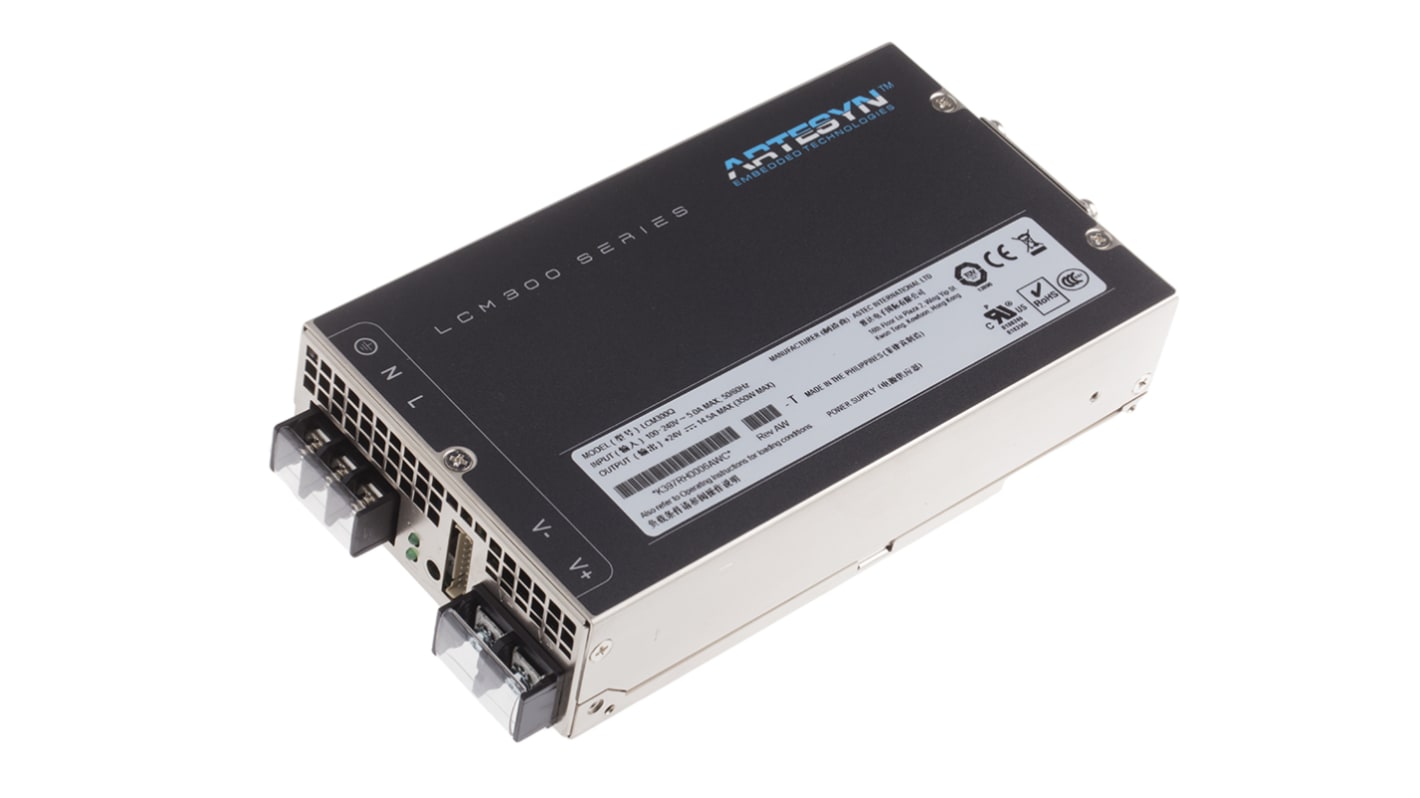 Artesyn Embedded Technologies Switching Power Supply, LCM300Q -T, 24V dc, 12.5A, 310W, 1 Output, 127 → 374 V dc,